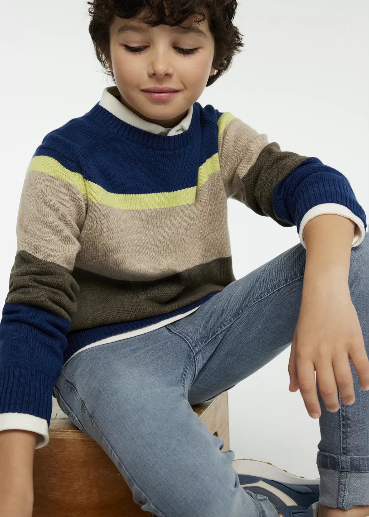Mayoral Boy Striped Sweater Lagoon New