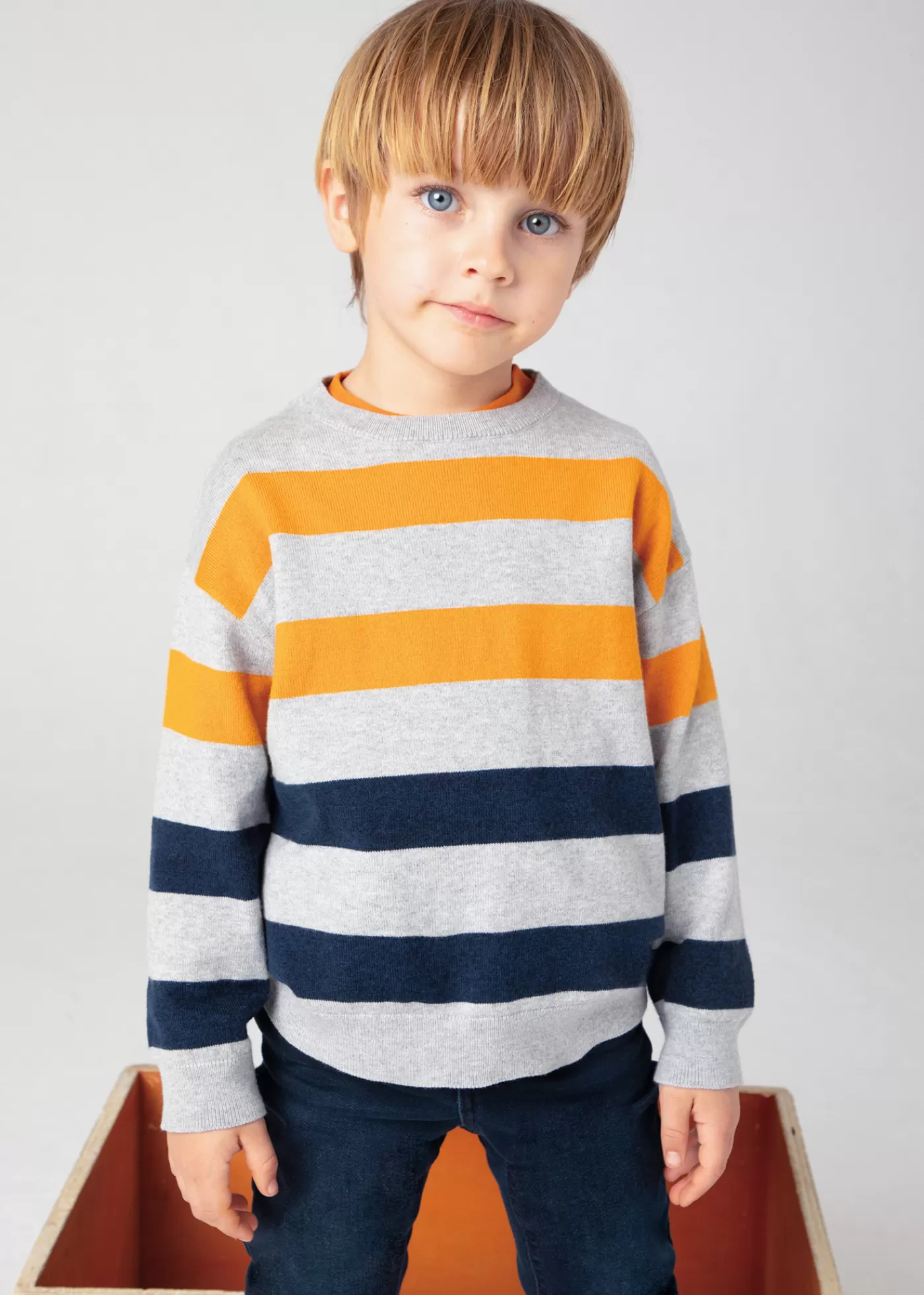 Mayoral Boy Striped Sweater Anchorheather Cheap