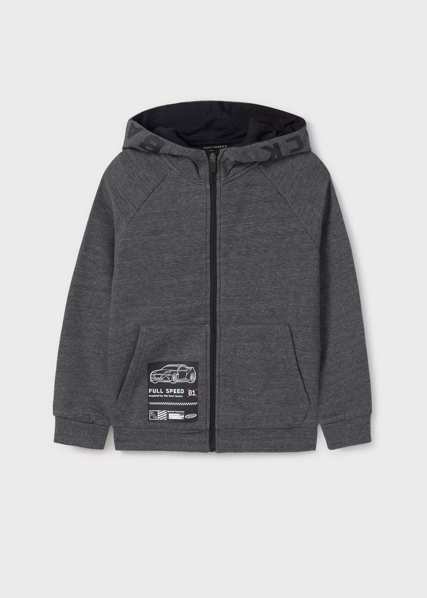 Mayoral Boy Text Zip Hoodie Pencilgreyheather Outlet