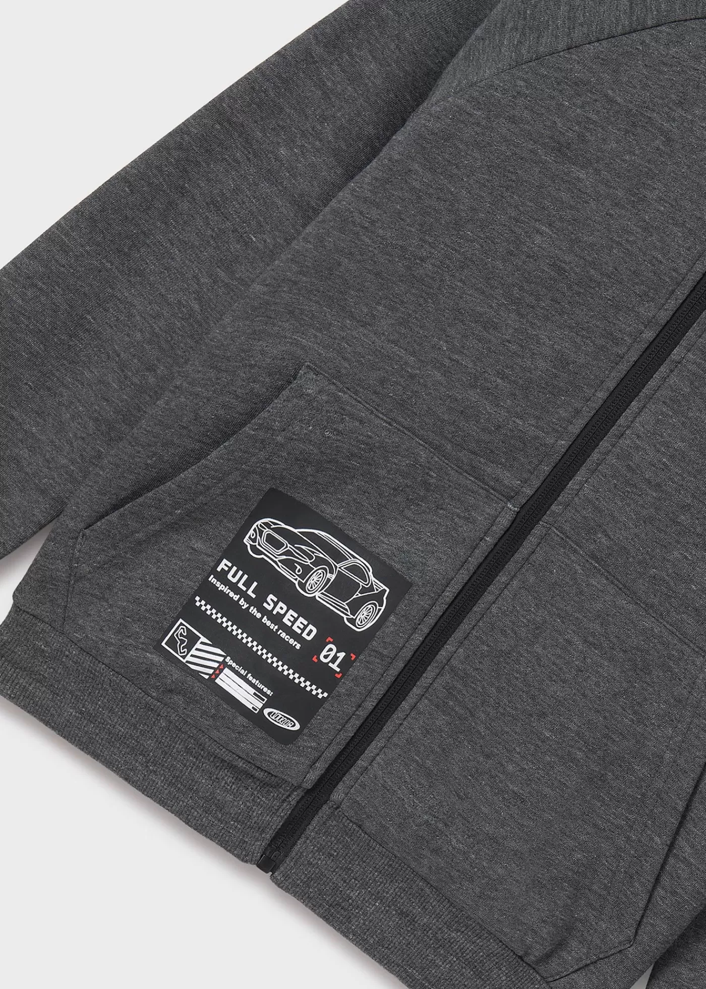 Mayoral Boy Text Zip Hoodie Pencilgreyheather Outlet