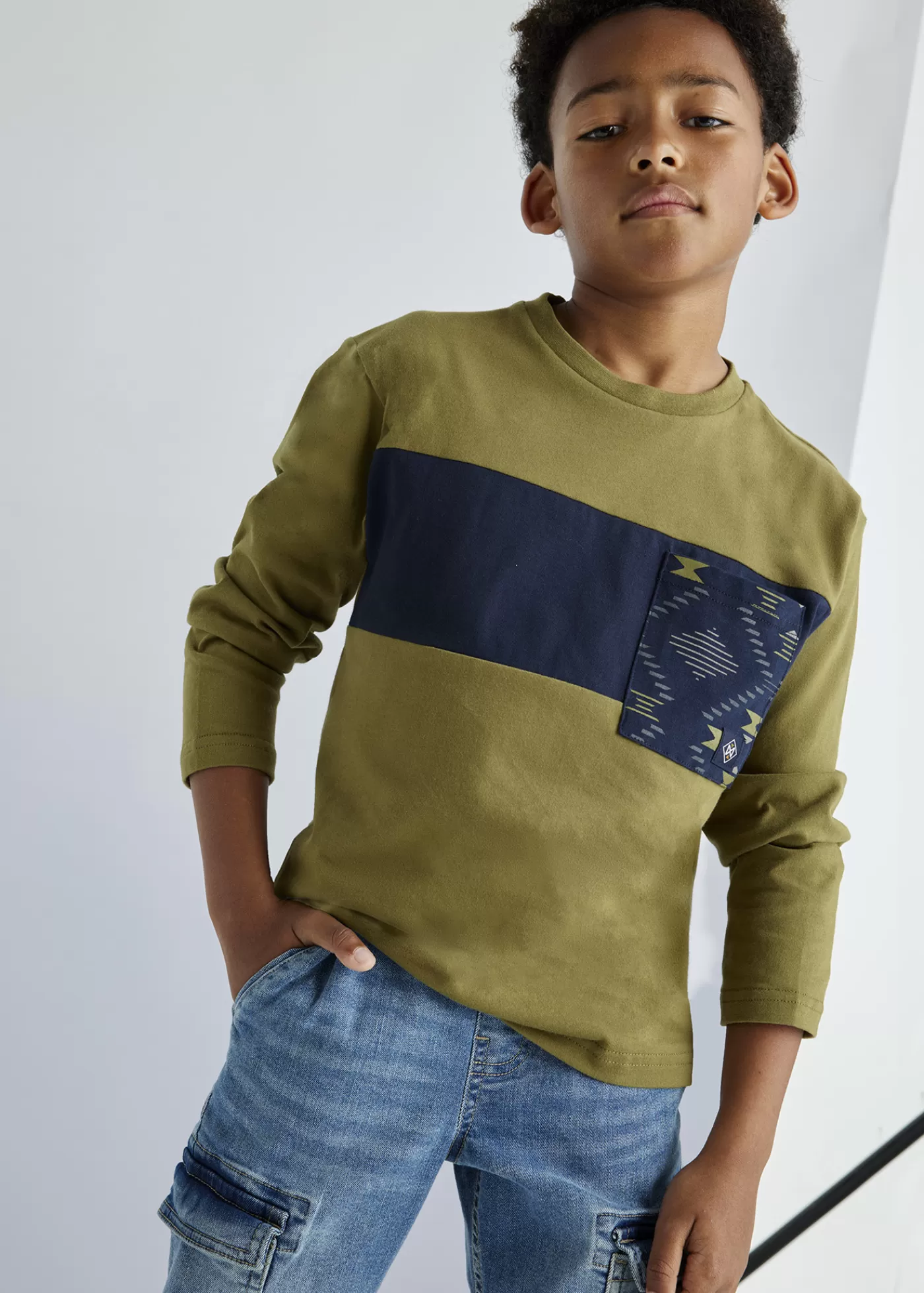 Mayoral Boy T-Shirt with Pocket Khaki Outlet