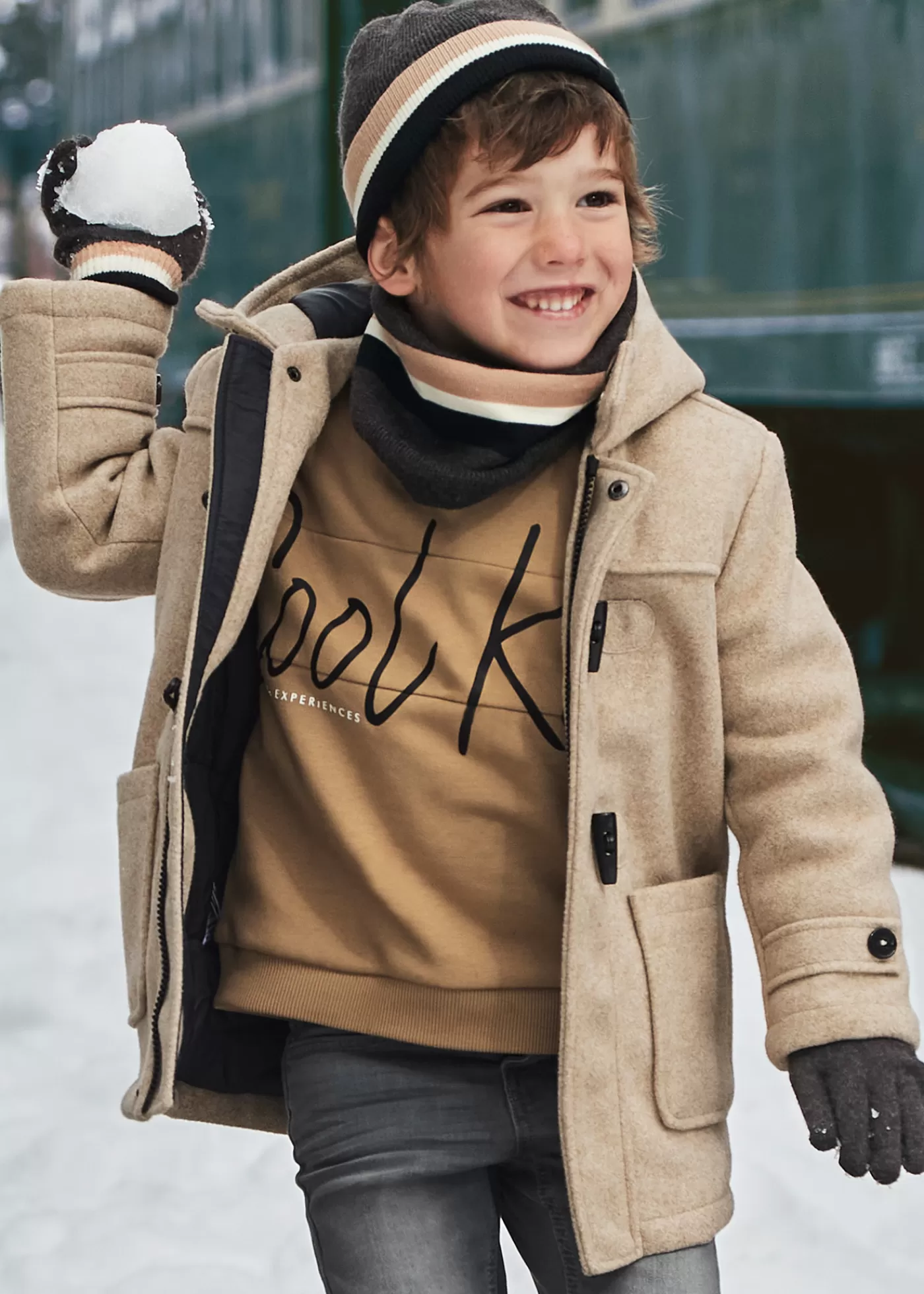 Mayoral Boys Text Sweatshirt Toffee Online