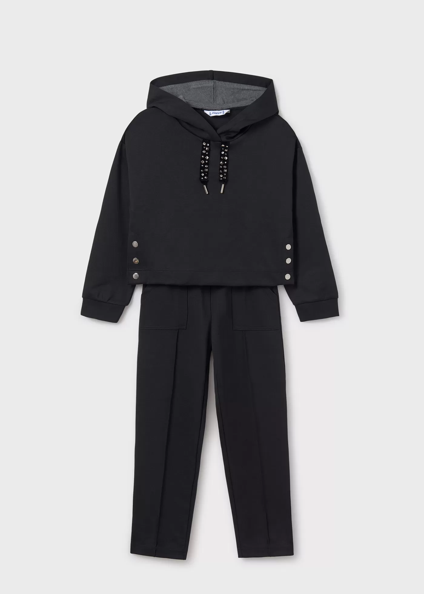 Mayoral Girl 2 Piece Roma Stitch Tracksuit Black Fashion