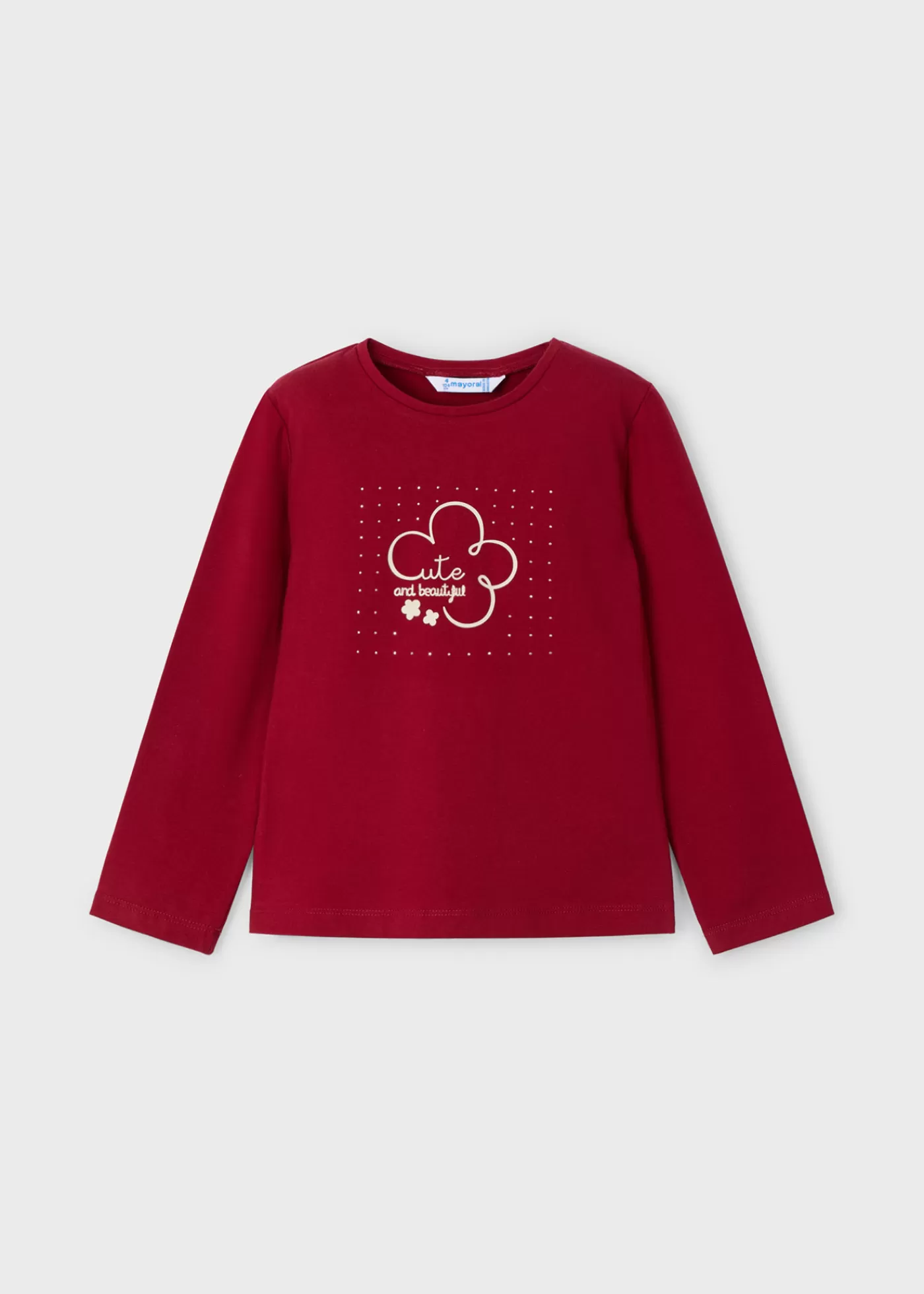 Mayoral Girl Basic Flower T-Shirt Cherry Hot