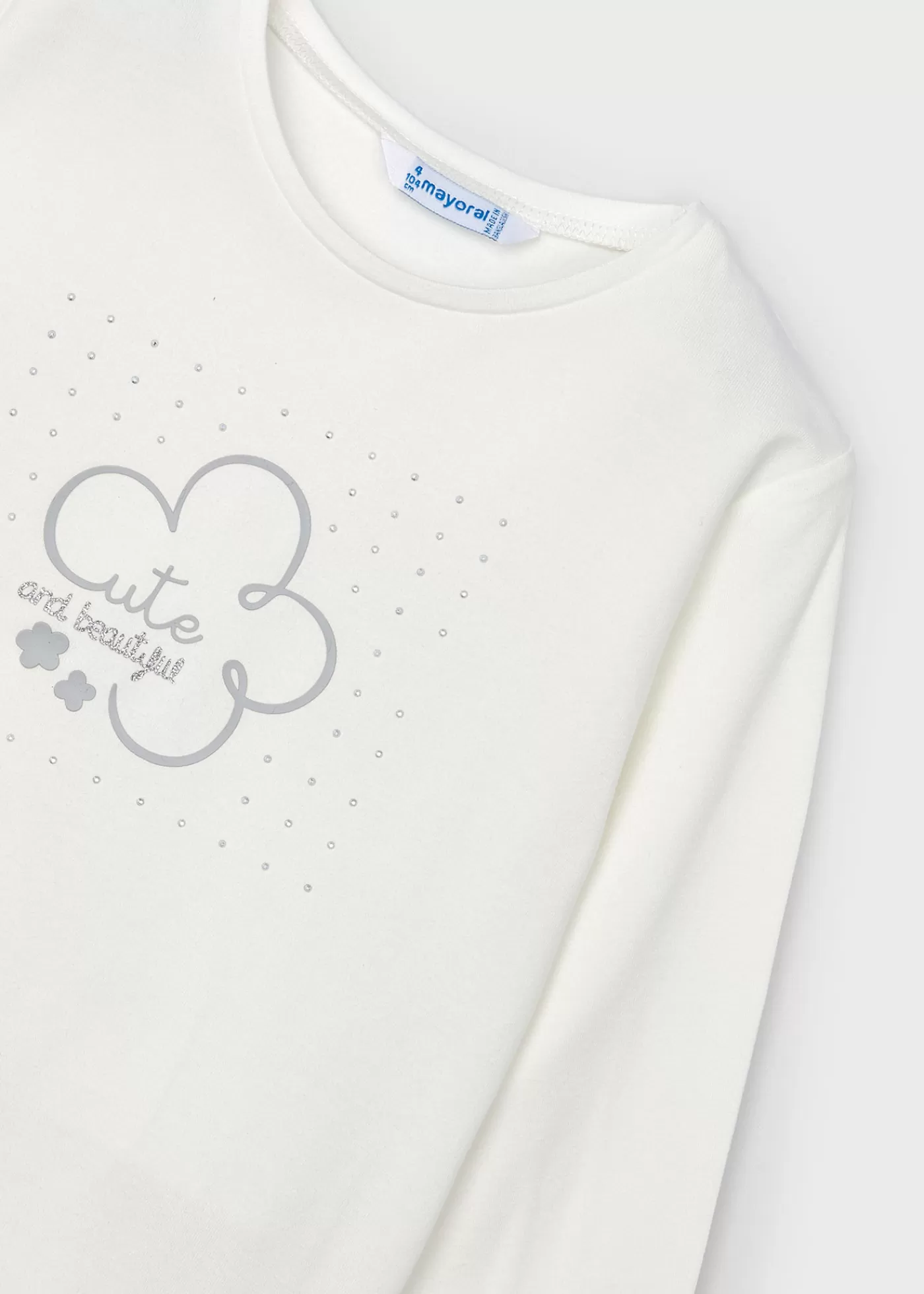 Mayoral Girl Basic Flower T-Shirt Offwhite Shop