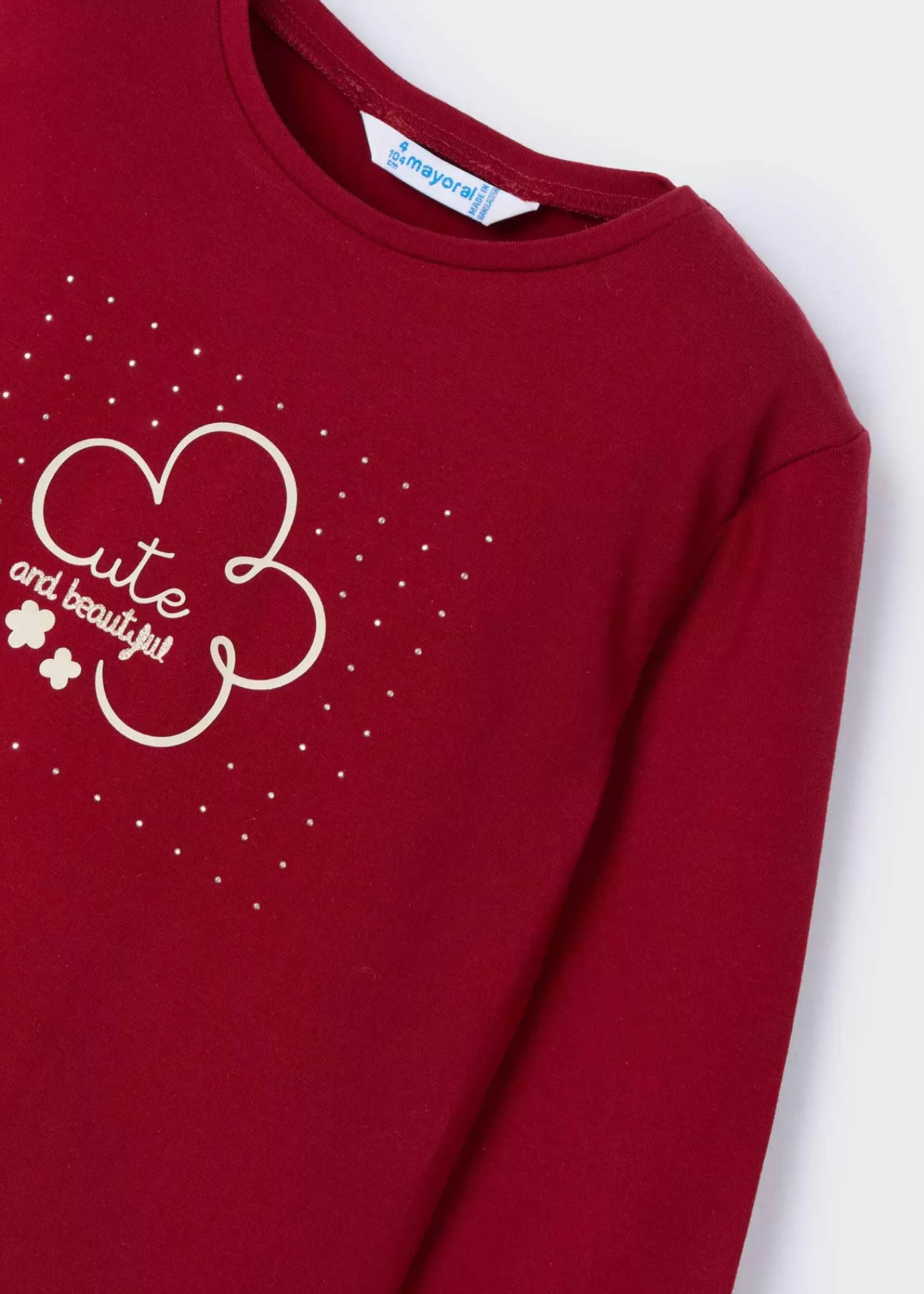 Mayoral Girl Basic Flower T-Shirt Cherry Hot
