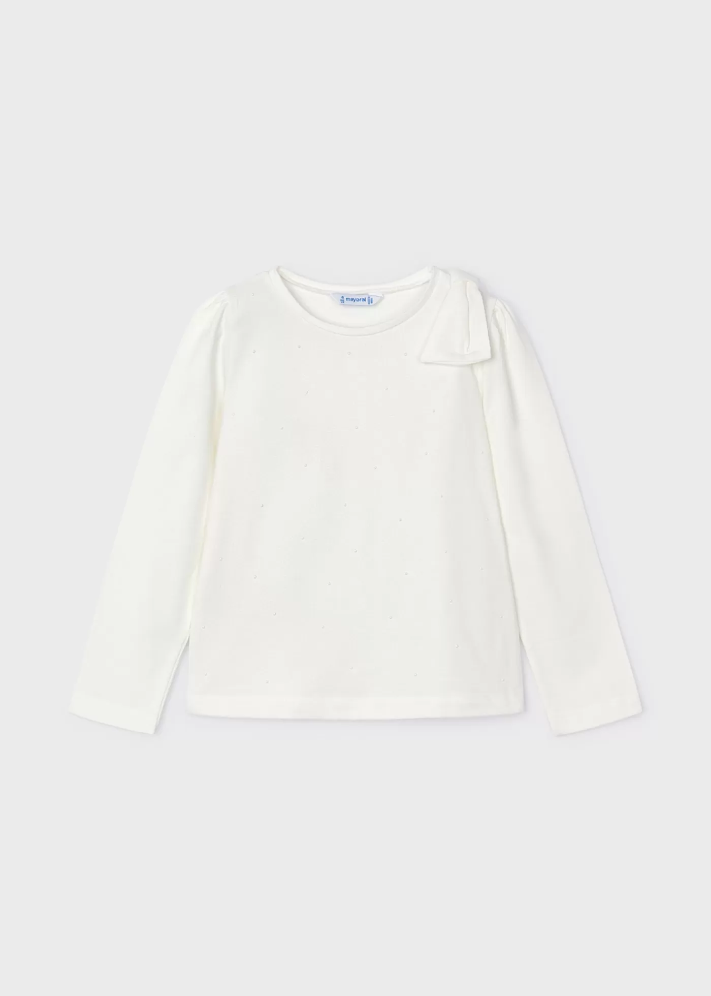 Mayoral Girl Bow T-Shirt Offwhite Fashion
