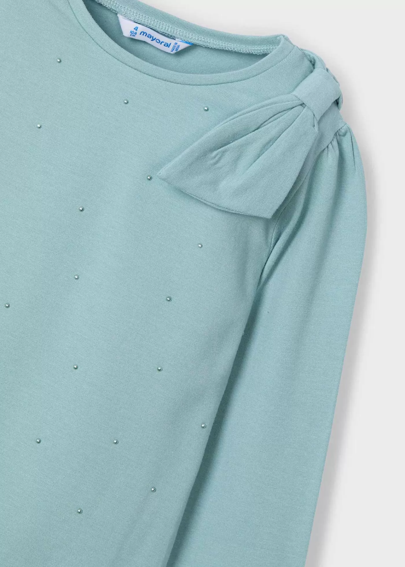 Mayoral Girl Bow T-Shirt Jade Cheap