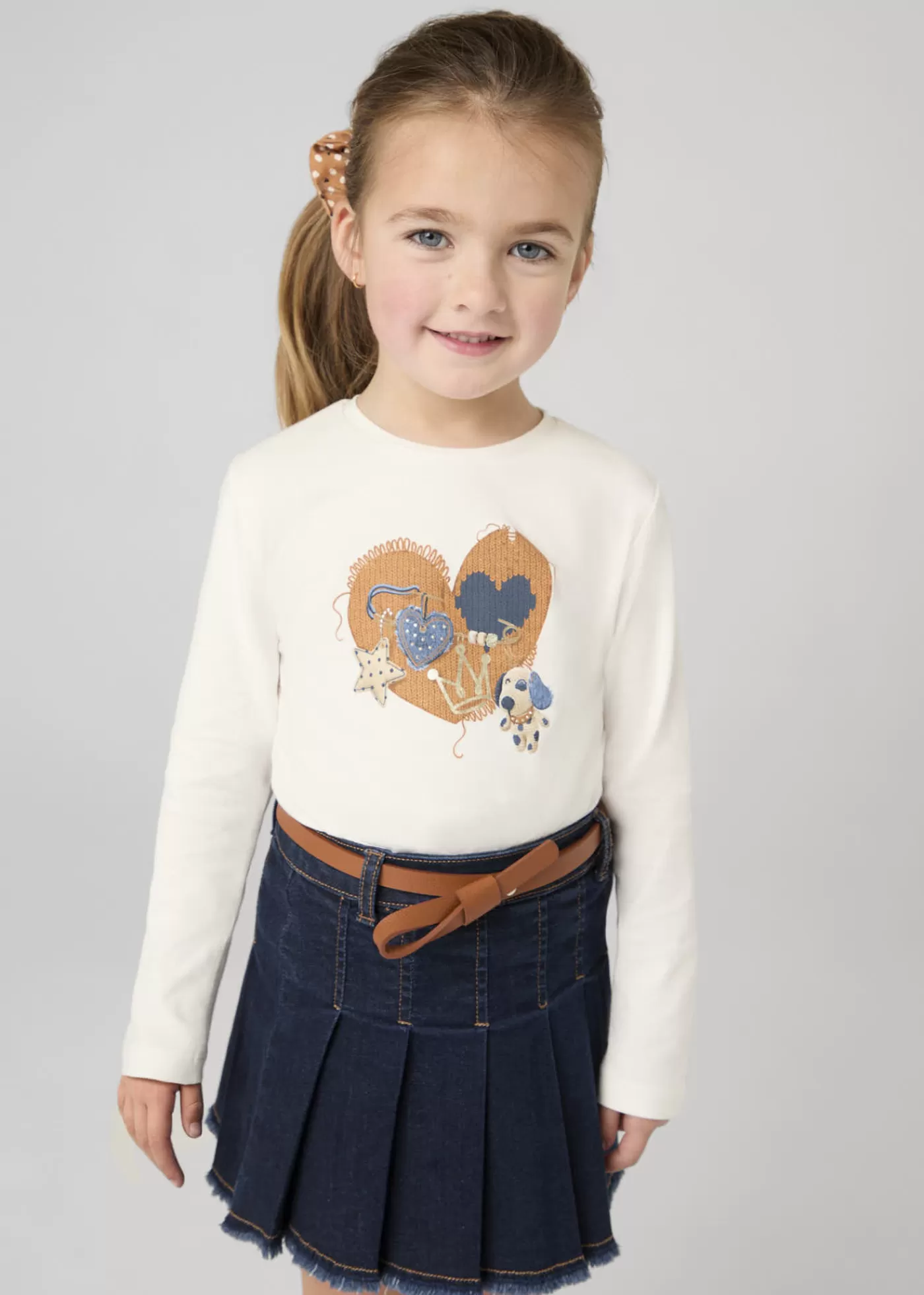 Mayoral Girl Denim Skirt with Belt DarkJeans Hot