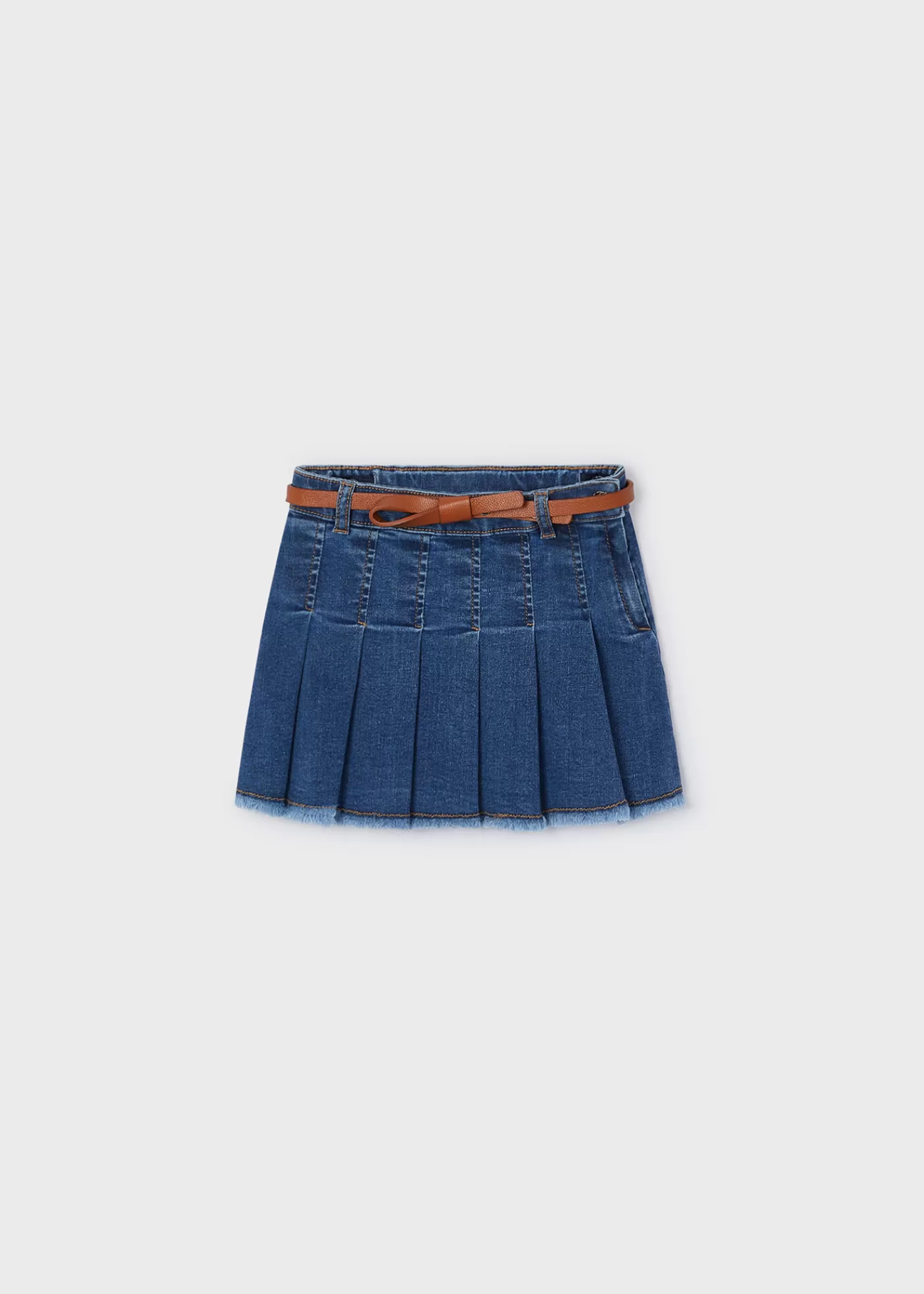 Mayoral Girl Denim Skirt with Belt MediumJeans Flash Sale