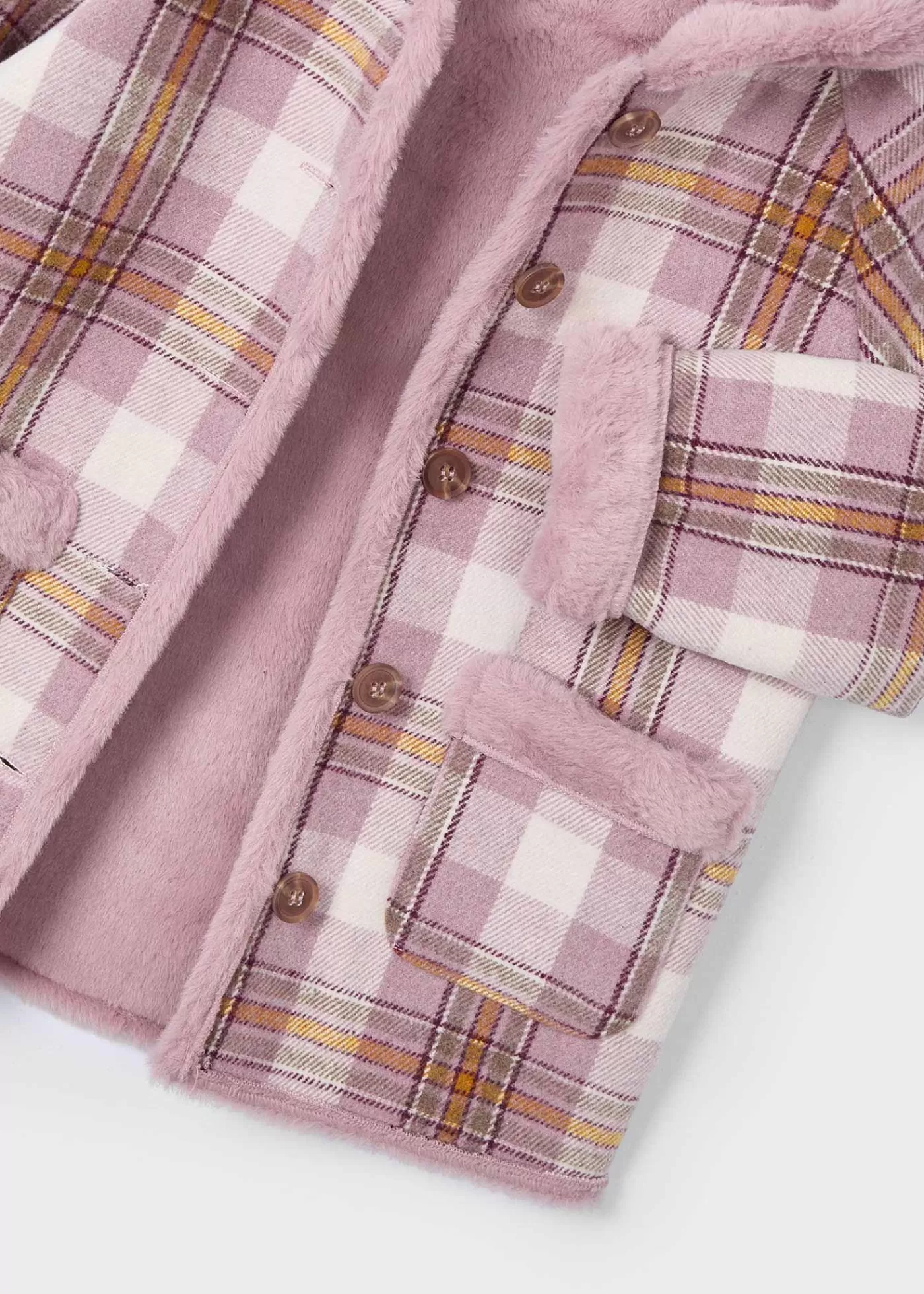 Mayoral Girl Double Face Plaid Coat 0 New