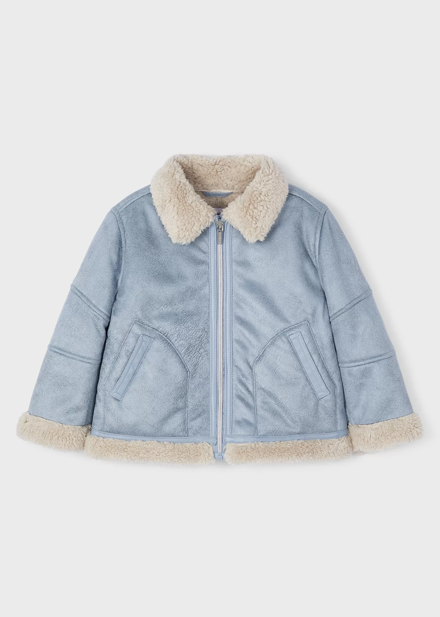 Mayoral Girl Double Faced Jacket Skyblue Best Sale