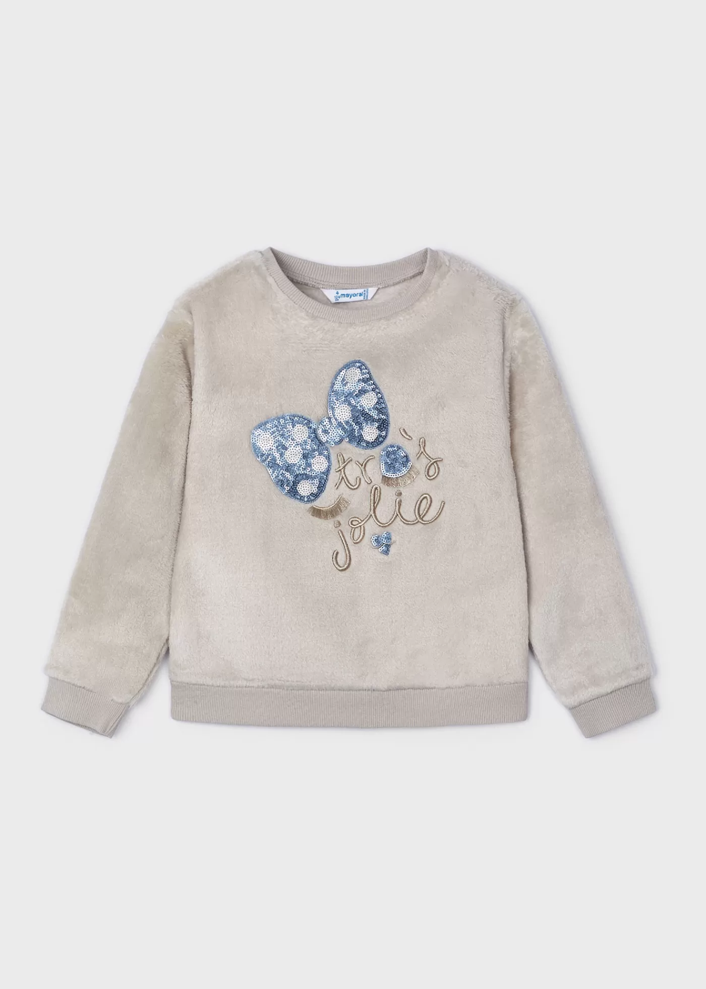 Mayoral Girl Faux Fur Sweatshirt Alpaca Best Sale