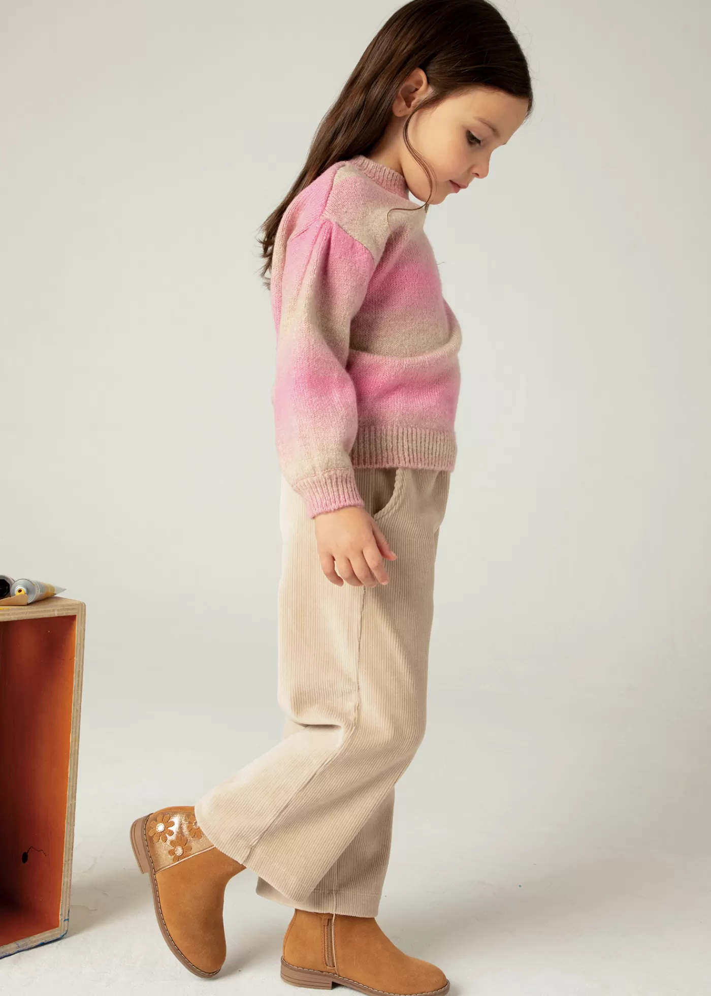 Mayoral Girl Flared Corduroy Pants Sepia Cheap