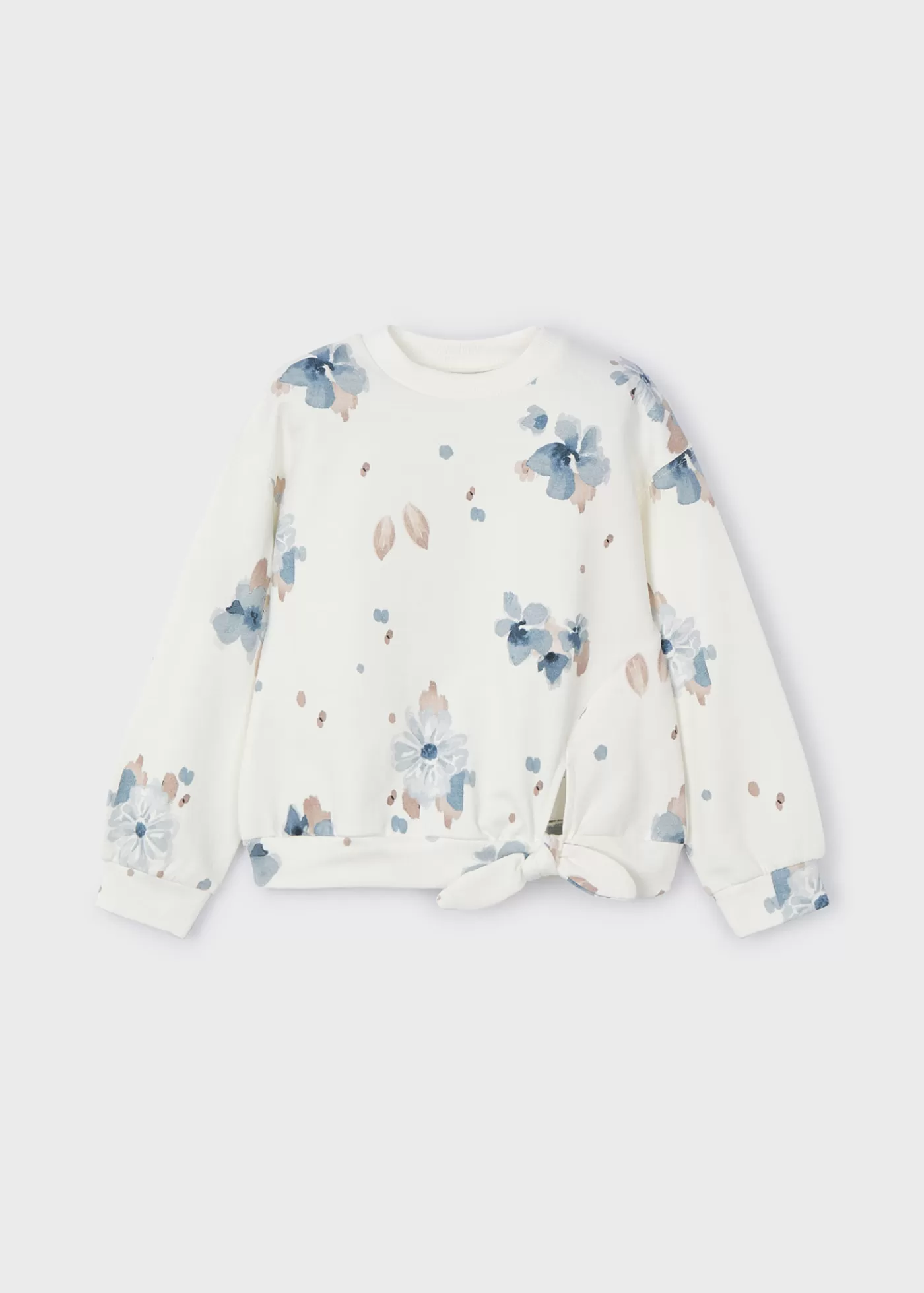 Mayoral Girl Floral Sweatshirt Offwhite Cheap