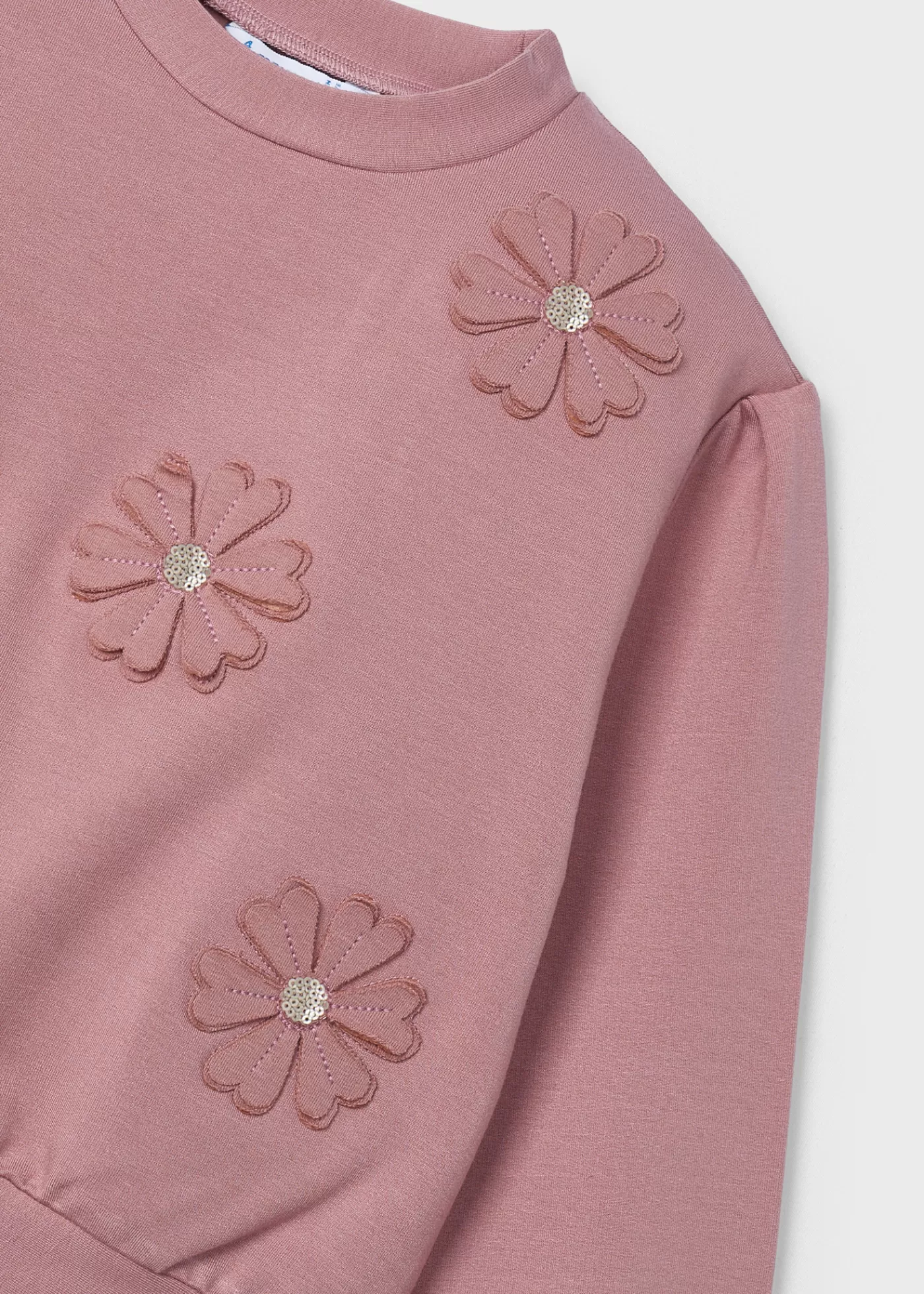 Mayoral Girl Flower Applique Sweater Rosy Clearance