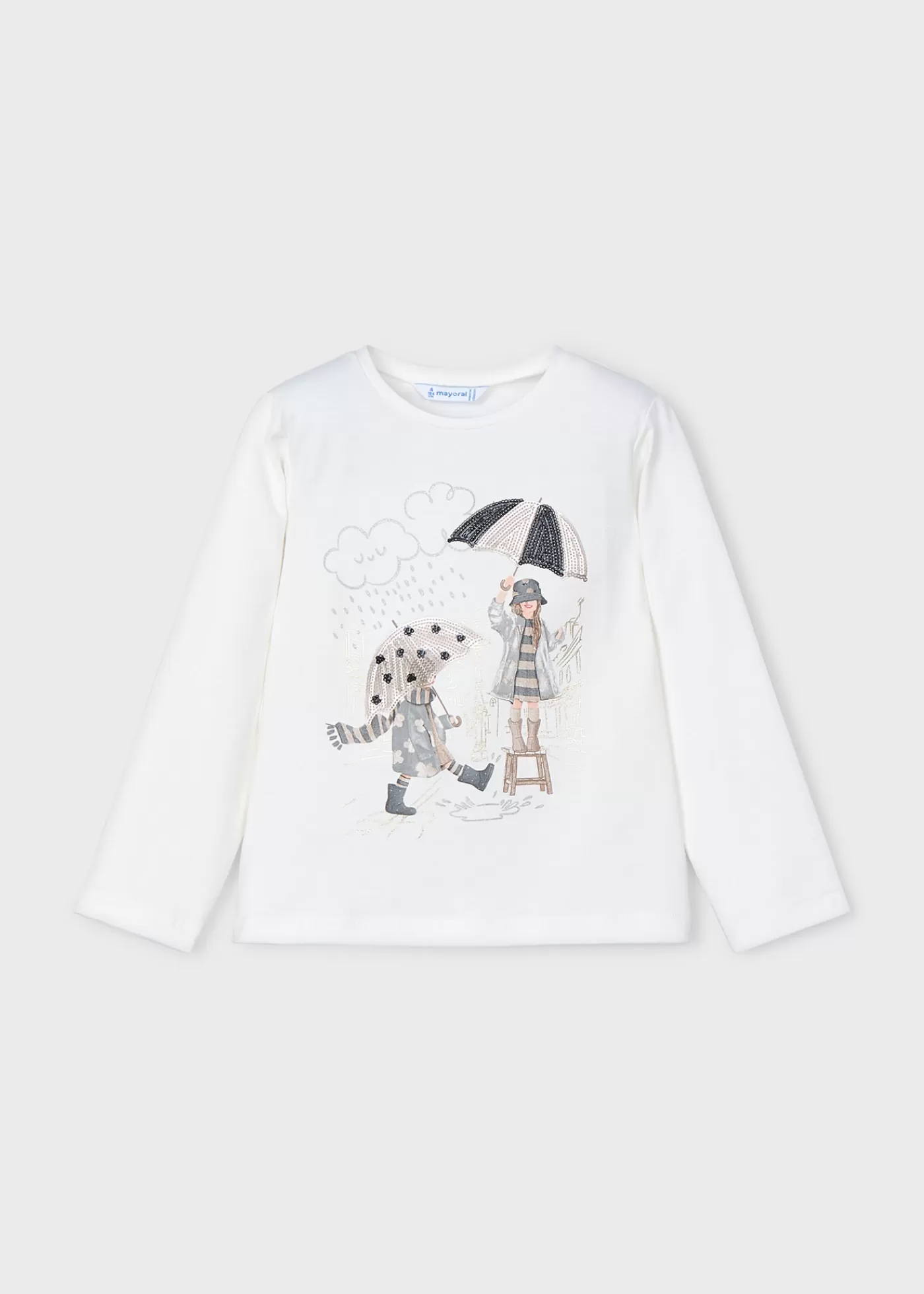 Mayoral Girl Graphic T-Shirt Natural-Black Store