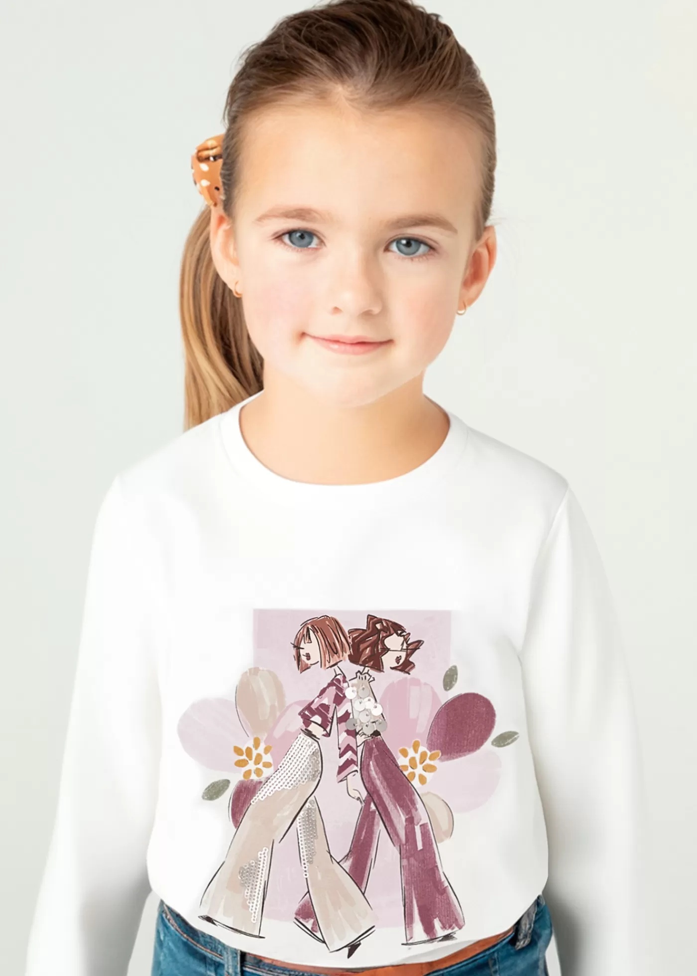 Mayoral Girl Graphic T-Shirt Offwhite-Pink Online