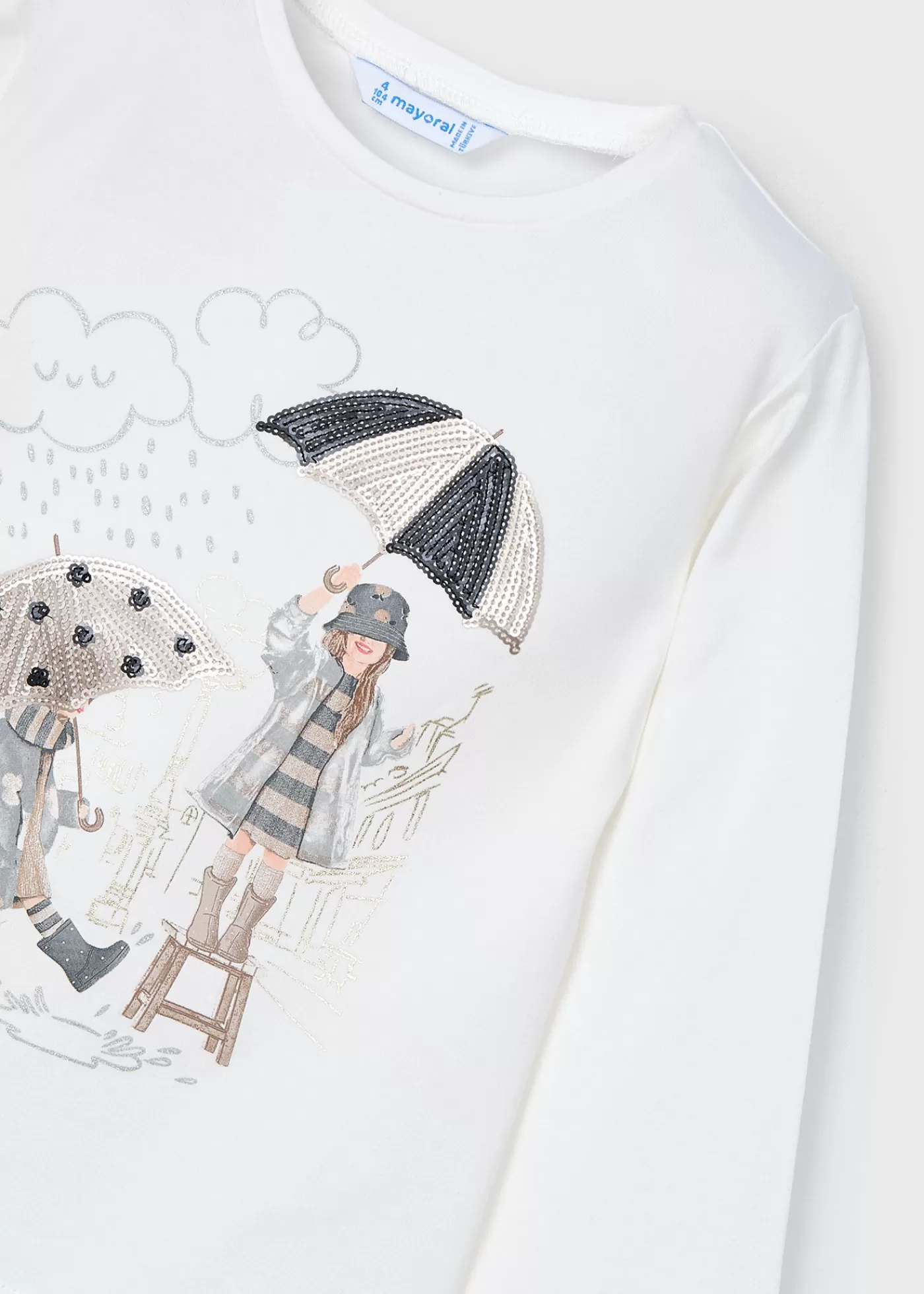 Mayoral Girl Graphic T-Shirt Natural-Black Store