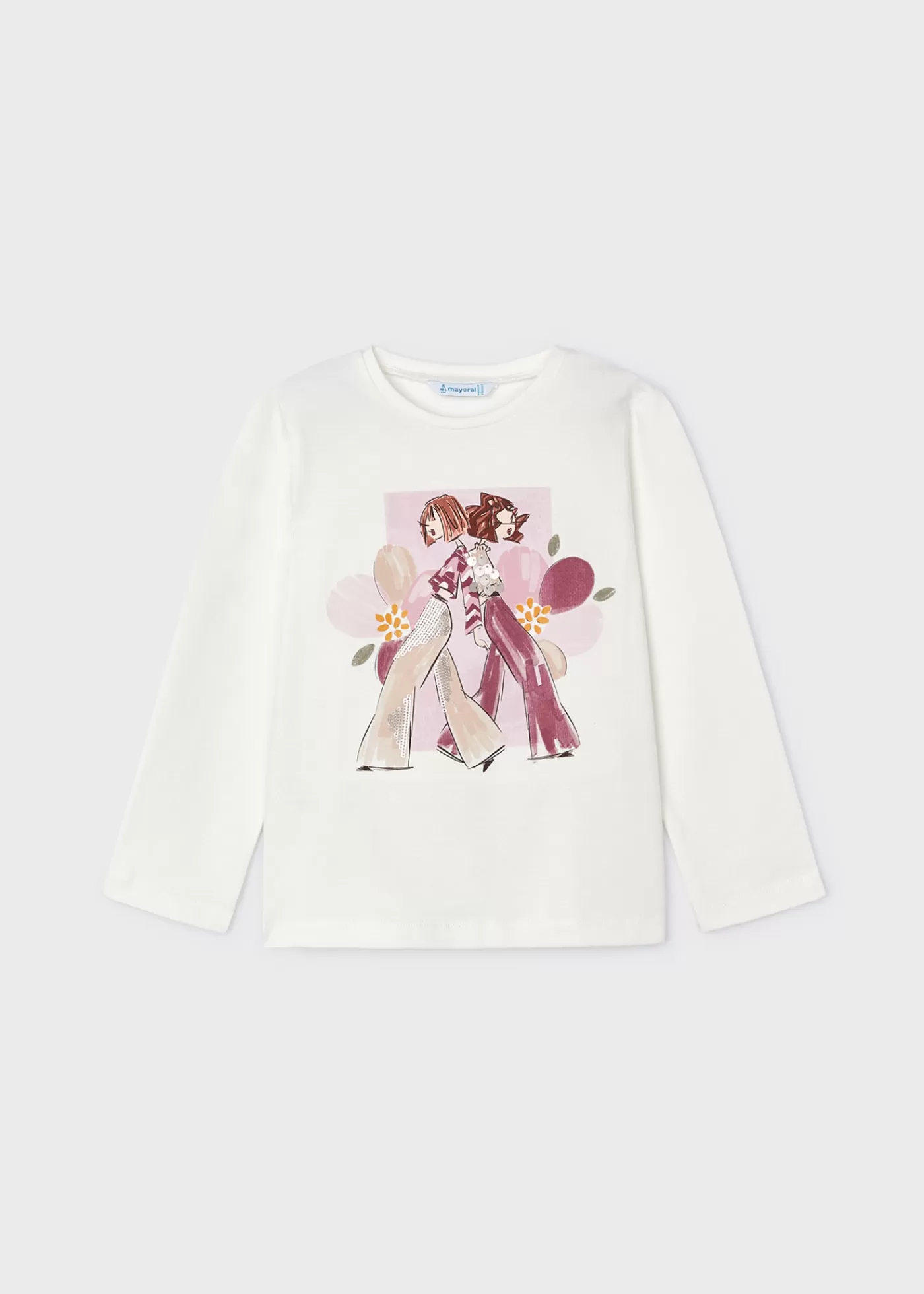 Mayoral Girl Graphic T-Shirt Offwhite-Pink Online
