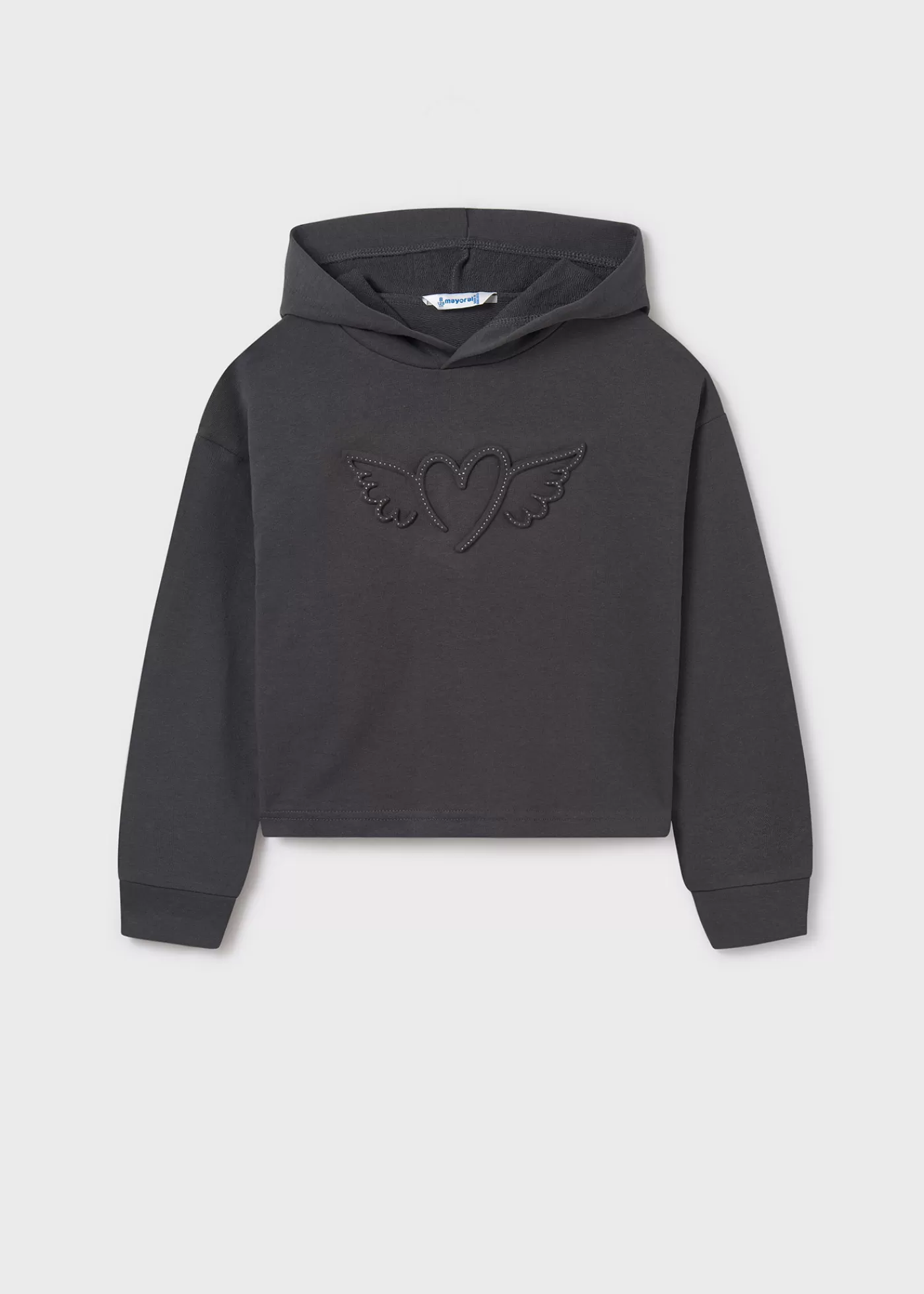 Mayoral Girl Heart Hoodie Charcoalgrey Store