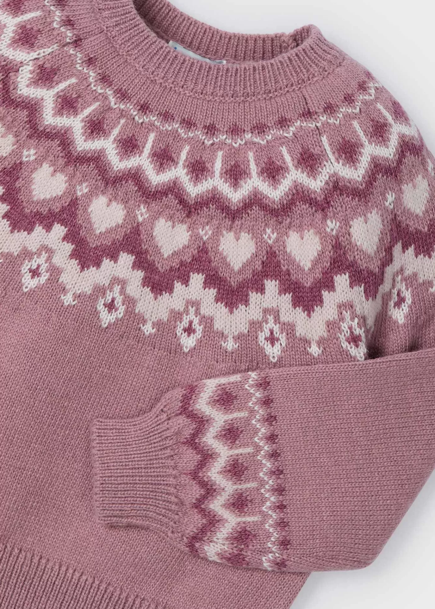 Mayoral Girl Jacquard Border Sweater Rosy Cheap
