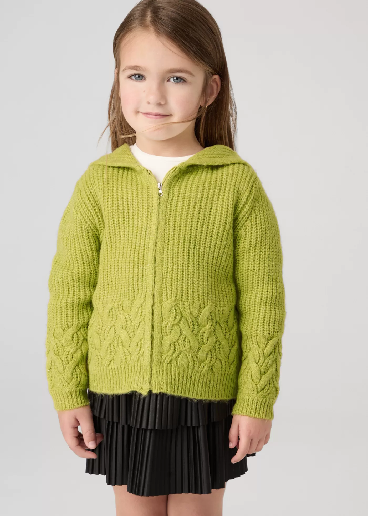 Mayoral Girl Knit Cardigan Citronella Hot