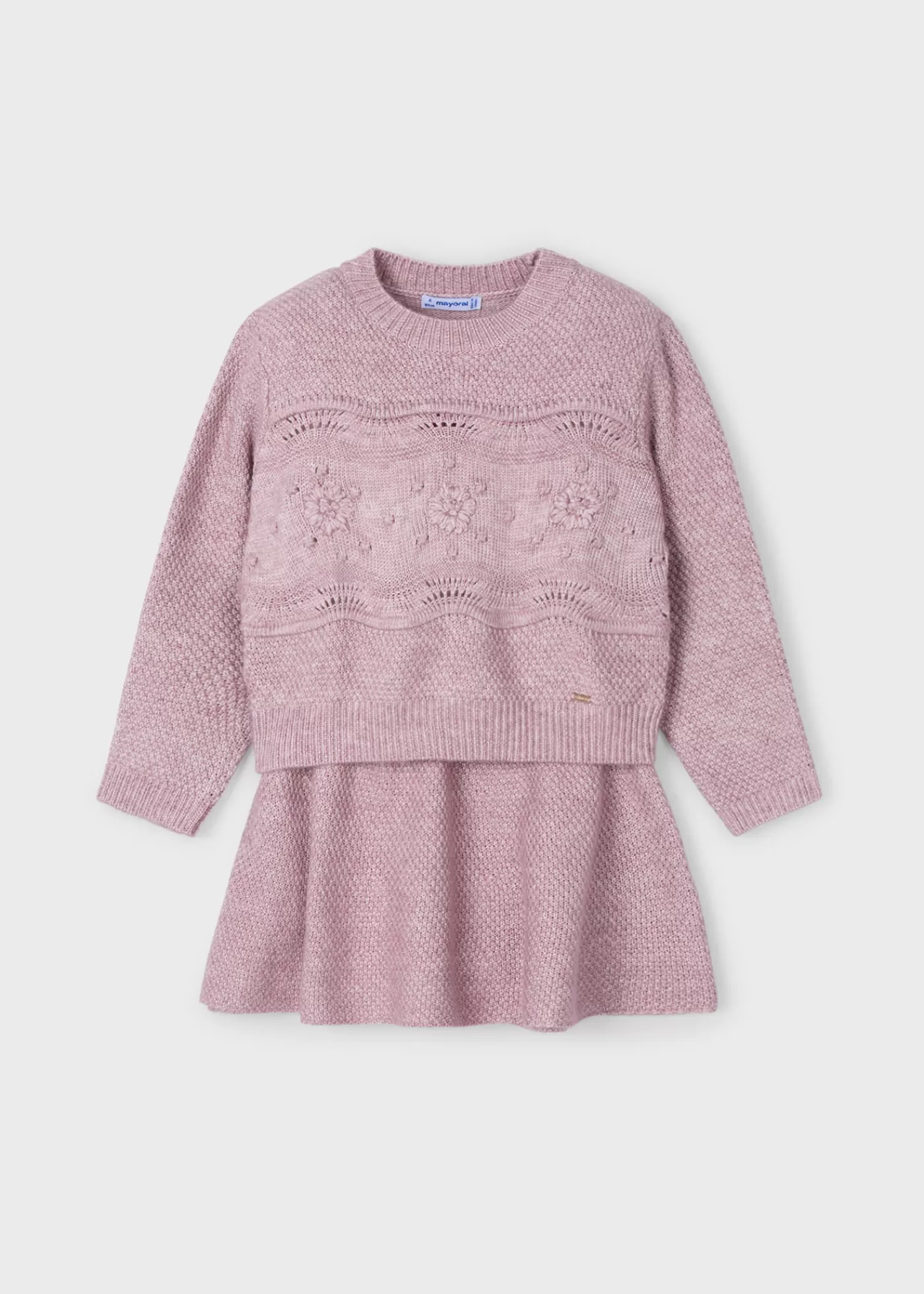 Mayoral Girl Knit Skirt and Sweater Set Rosy Best Sale