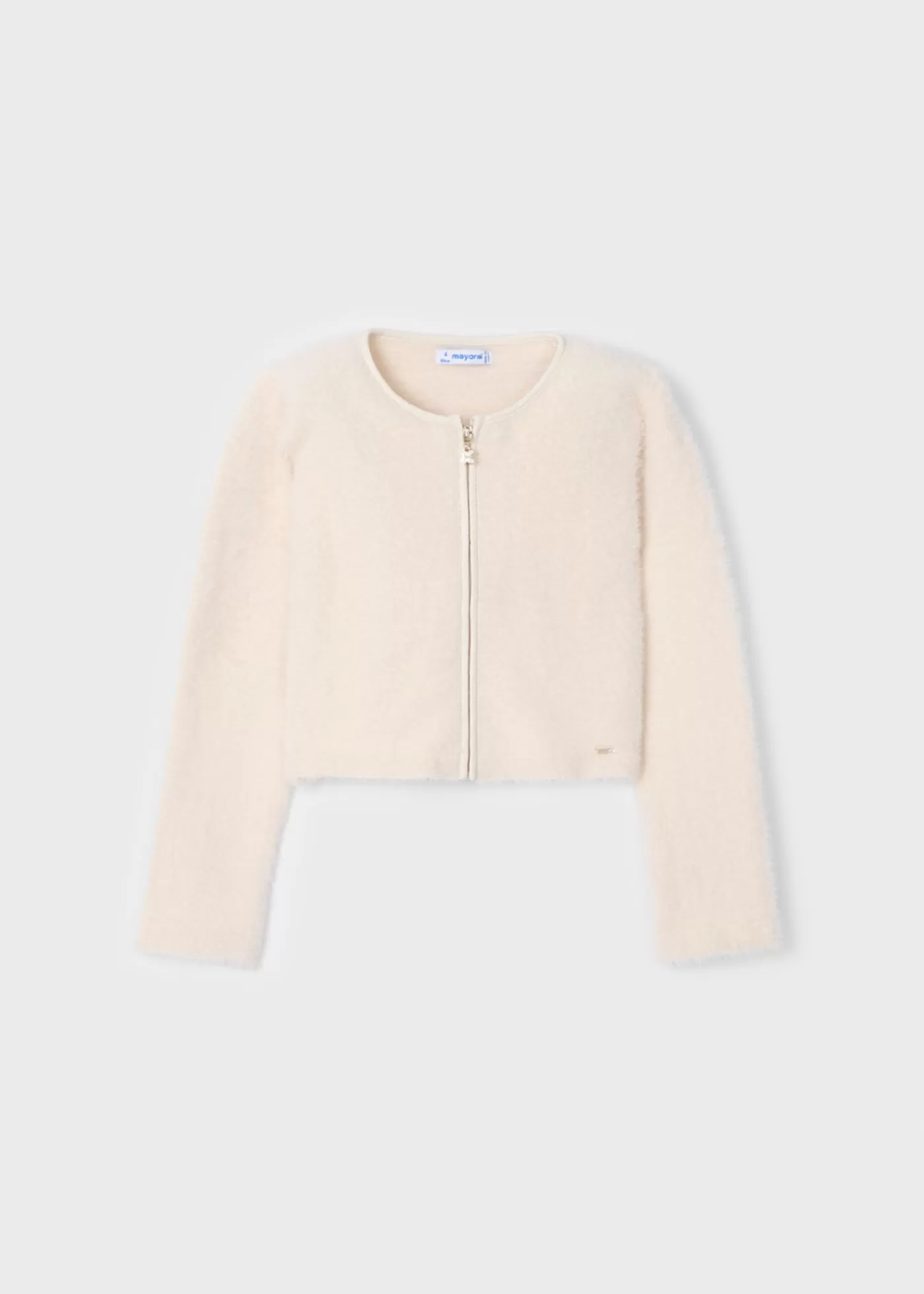 Mayoral Girl Knit Zip Cardigan Chickpea Hot