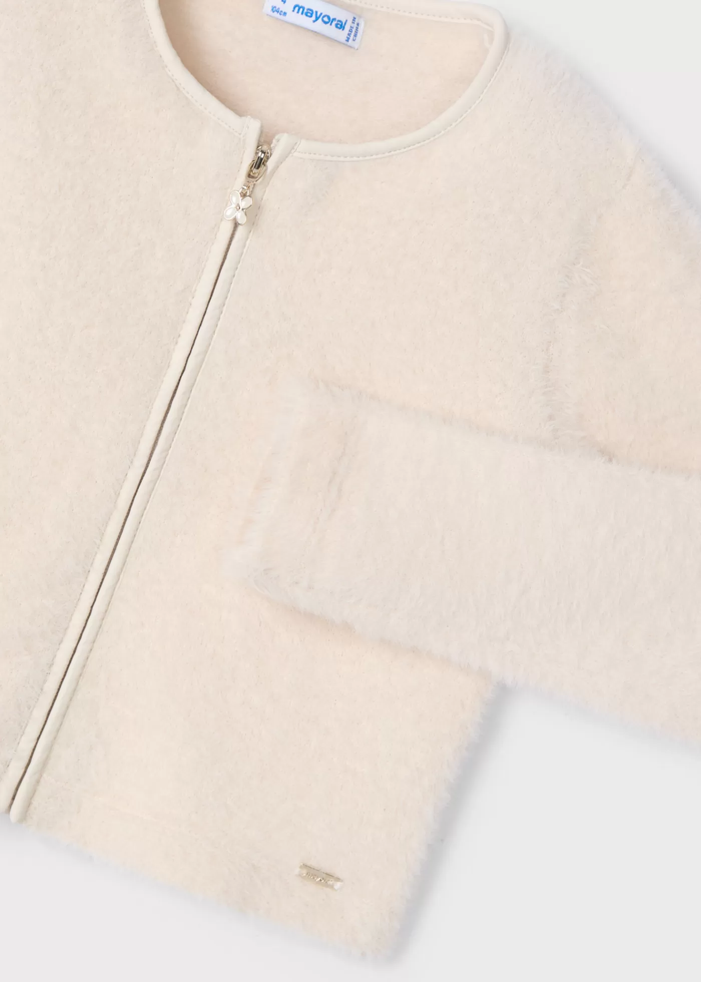 Mayoral Girl Knit Zip Cardigan Chickpea Hot