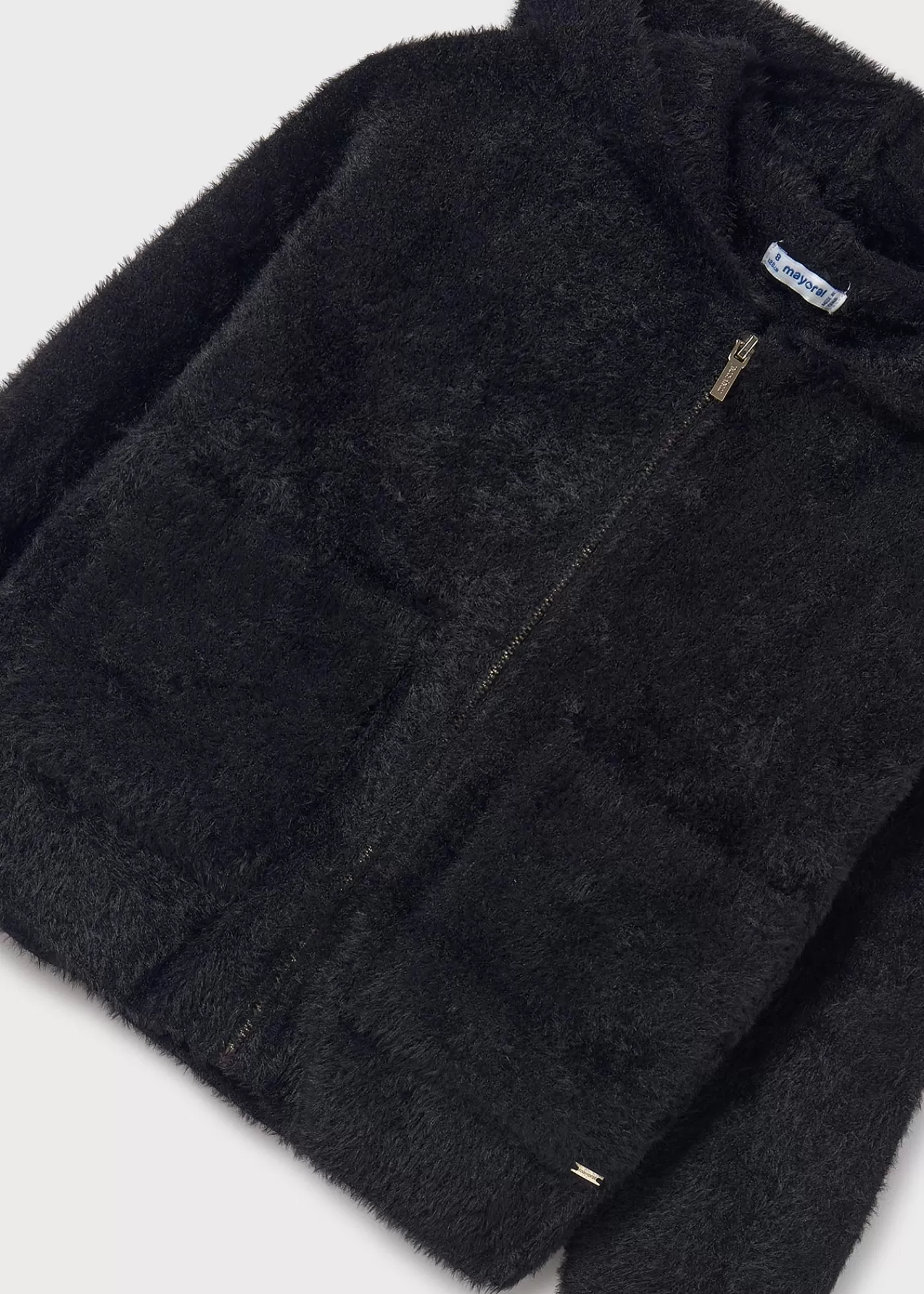 Mayoral Girl Knit Zip Hoodie Black Best Sale
