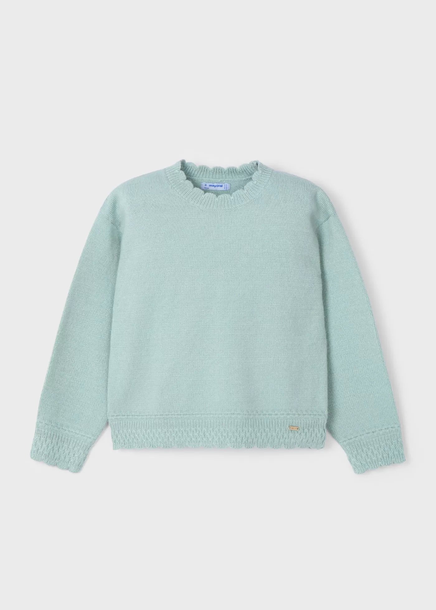Mayoral Girl Lettuce Hem Sweater Jade Outlet