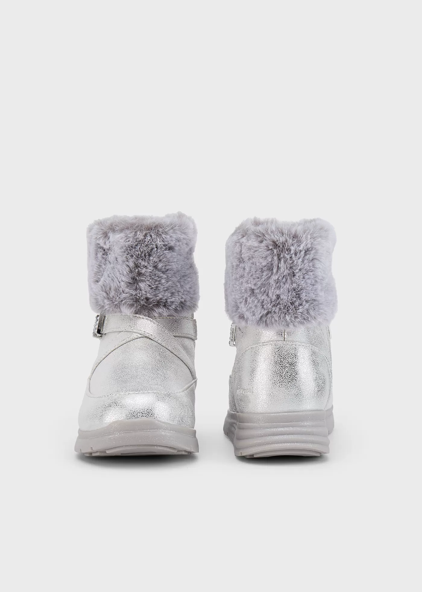 Mayoral Girl Metallic Fur Lined Boots Silver Discount