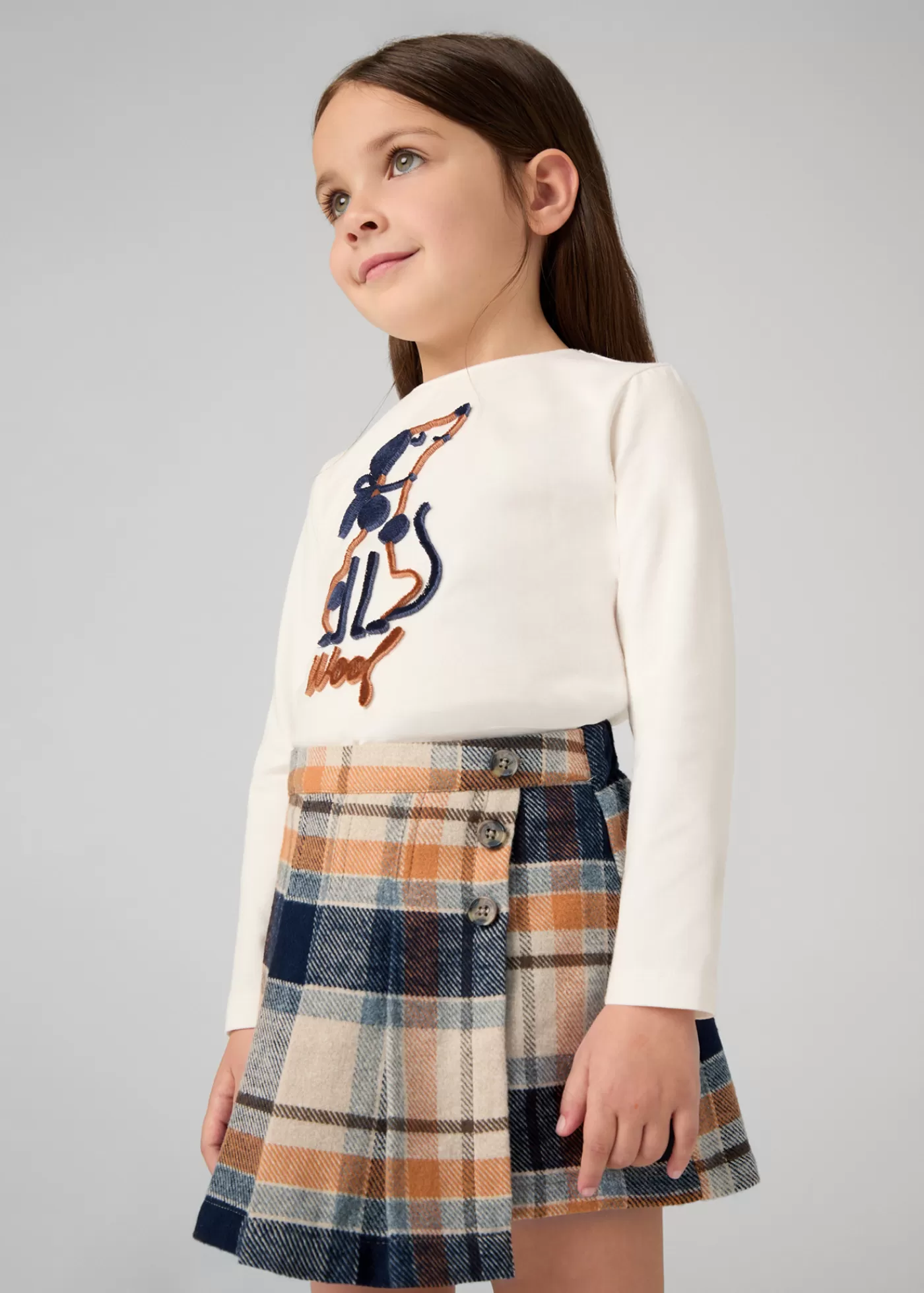 Mayoral Girl Plaid Skort Navyblue Flash Sale
