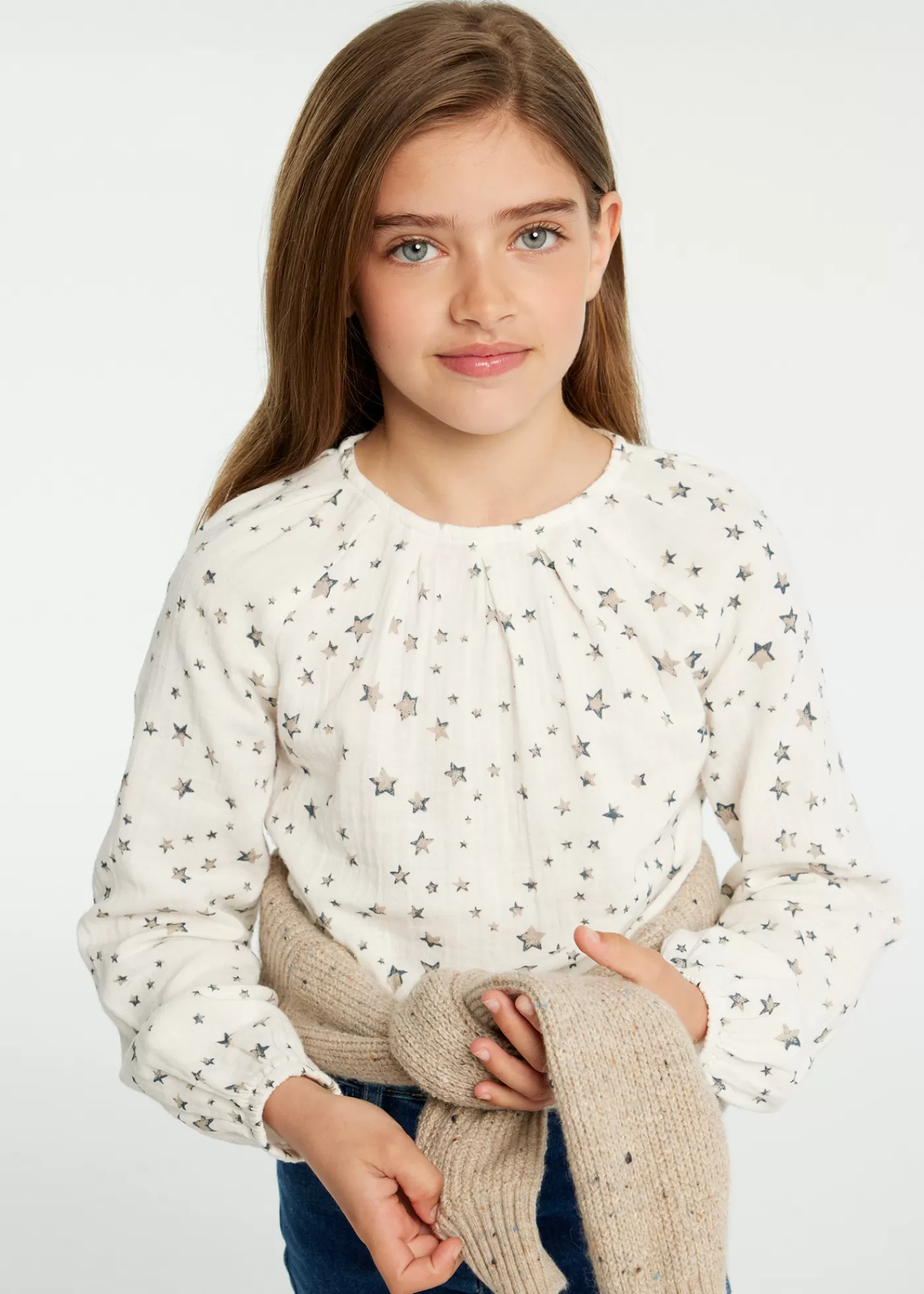 Mayoral Girl Print Shirt Offwhite Cheap