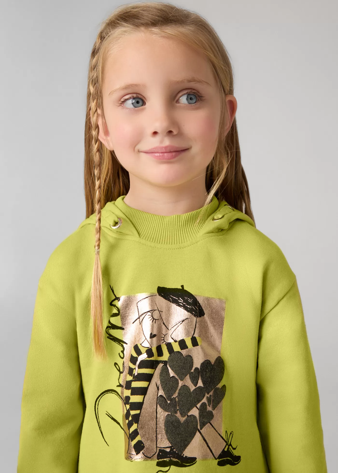 Mayoral Girl Print Sweatshirt Dress Citronella Cheap
