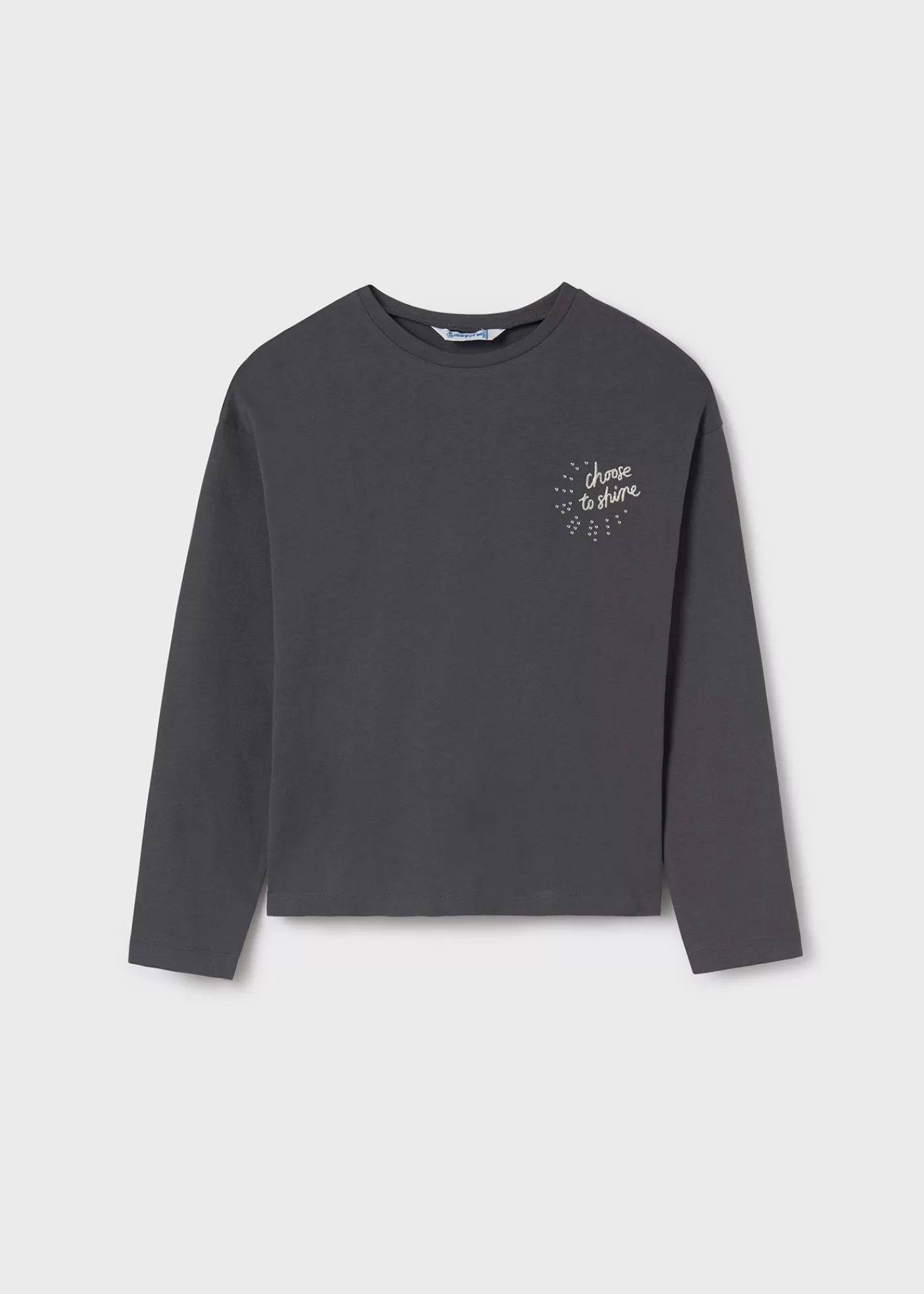 Mayoral Girl Relaxed Shoulder Graphic T-Shirt Charcoalgrey Online