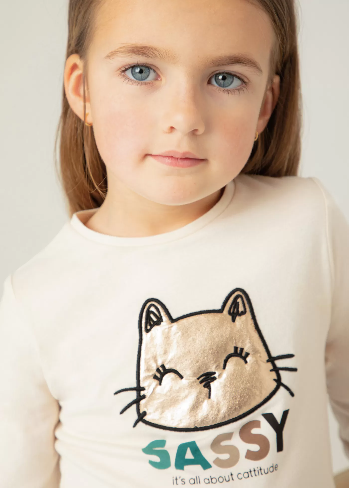 Mayoral Girl Ruched Sleeved Kitten Top Chickpea Best