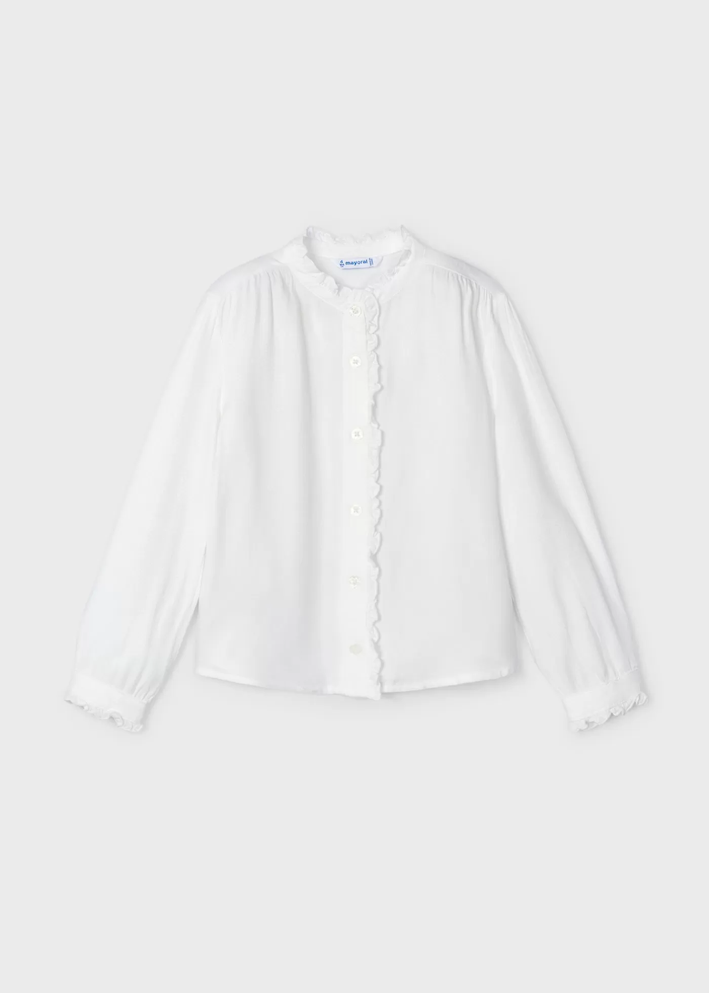 Mayoral Girl Ruffle Blouse Offwhite Discount