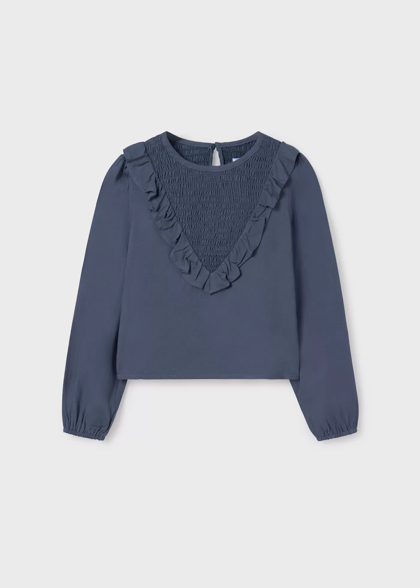 Mayoral Girl Ruffle Blouse Blue New