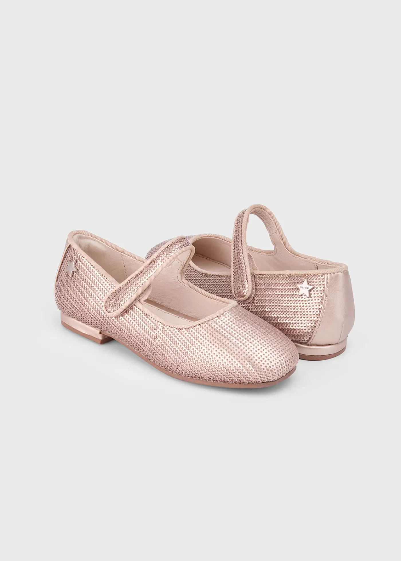 Mayoral Girl Sequin Mary Janes PinkGold Fashion