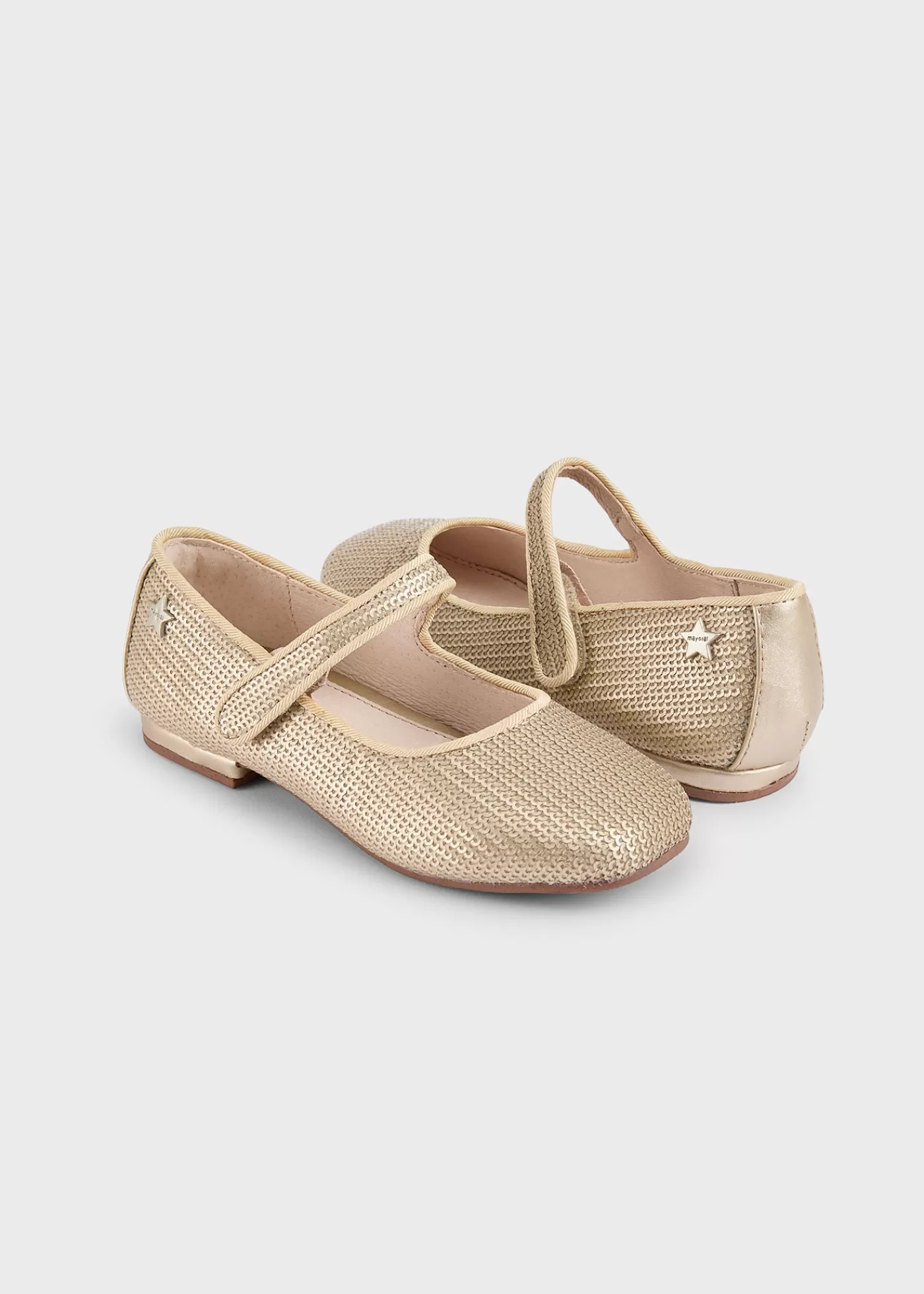Mayoral Girl Sequin Mary Janes Gold Sale