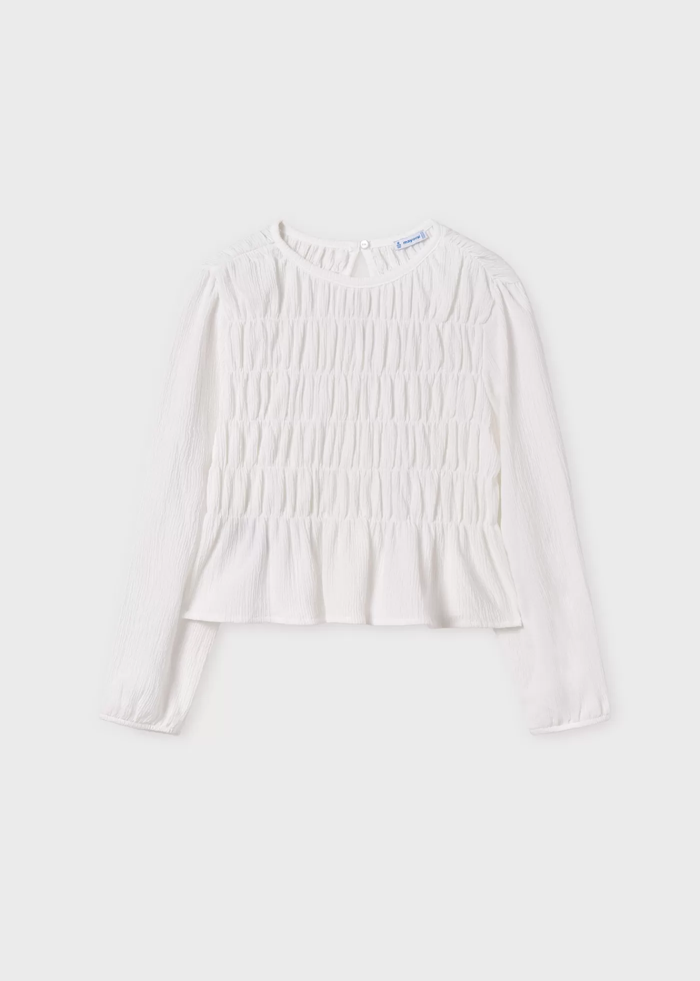 Mayoral Girl Shirred Blouse Offwhite Store