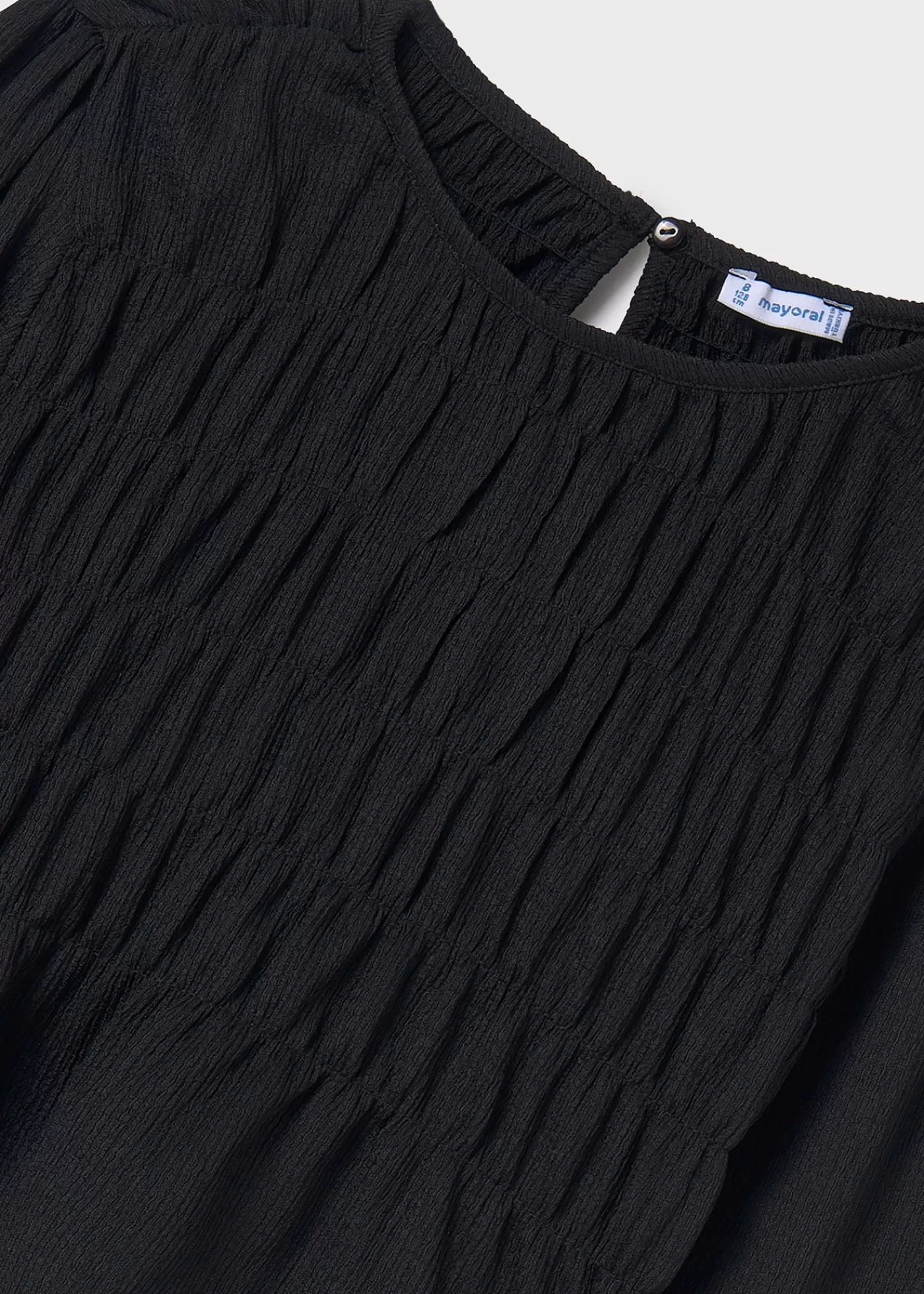Mayoral Girl Shirred Blouse Black Flash Sale