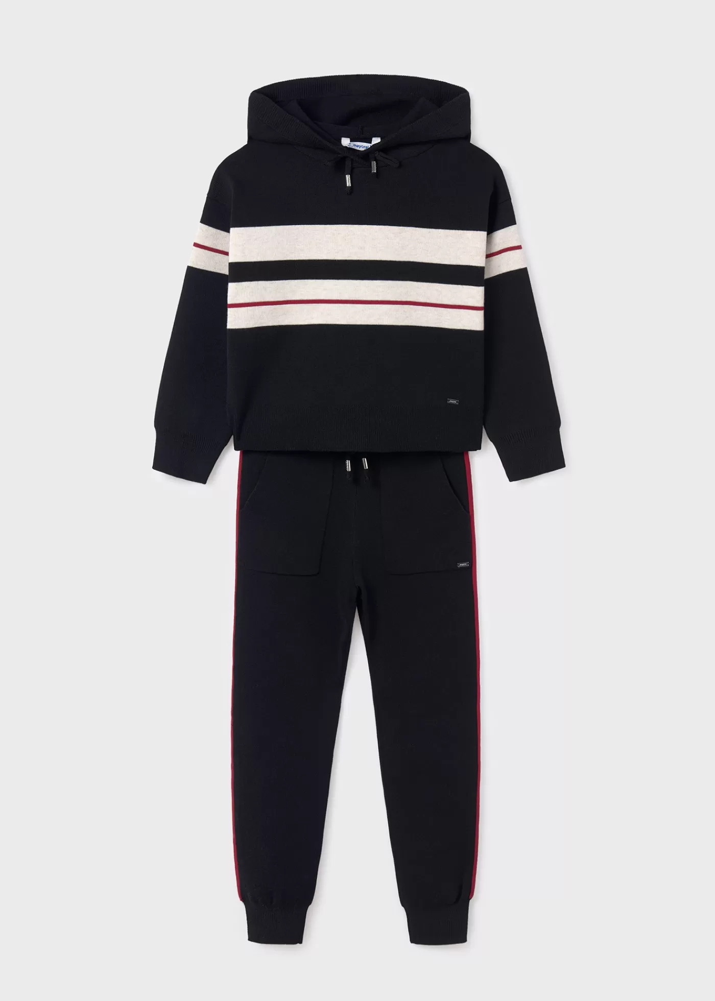 Mayoral Girl Striped Tracksuit Set Black Hot