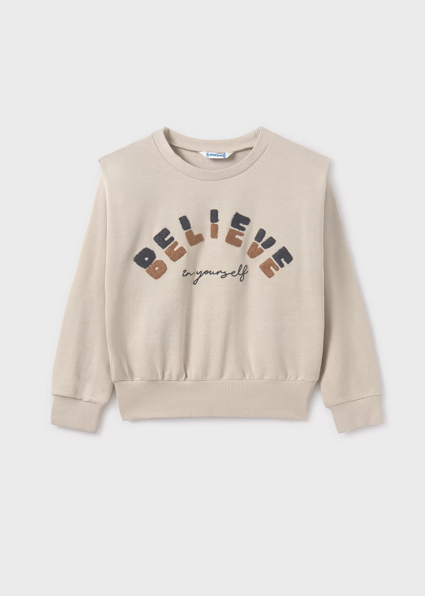 Mayoral Girl Sweatshirt with Shoulder Pads Stone Best