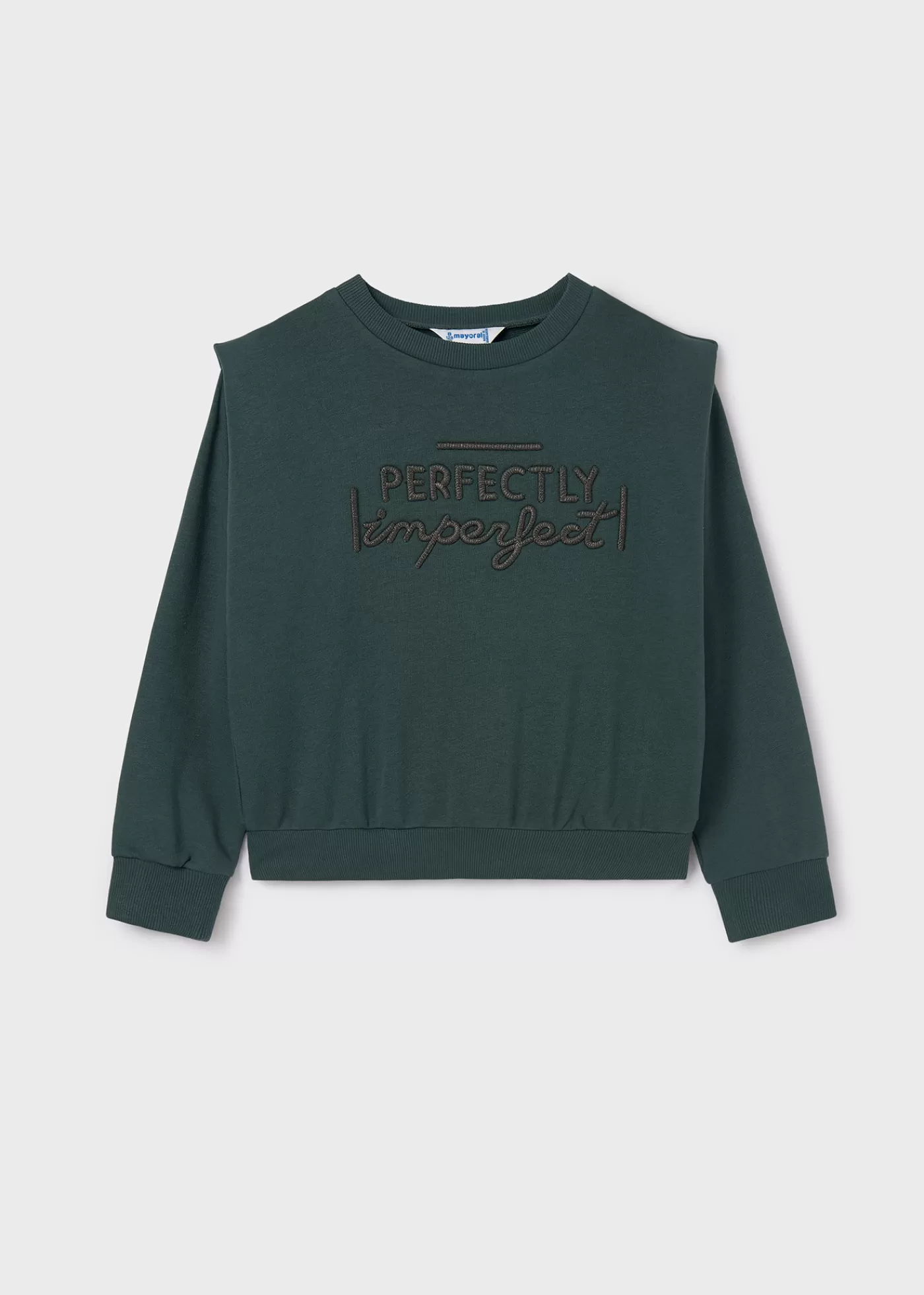Mayoral Girl Sweatshirt with Shoulder Pads Pine Sale
