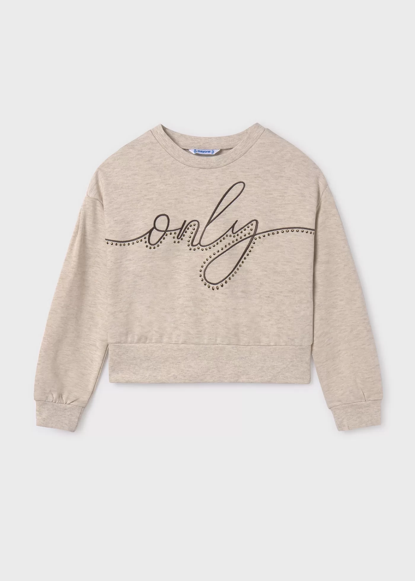 Mayoral Girl Text Print Sweatshirt Biscuitvigoré Discount