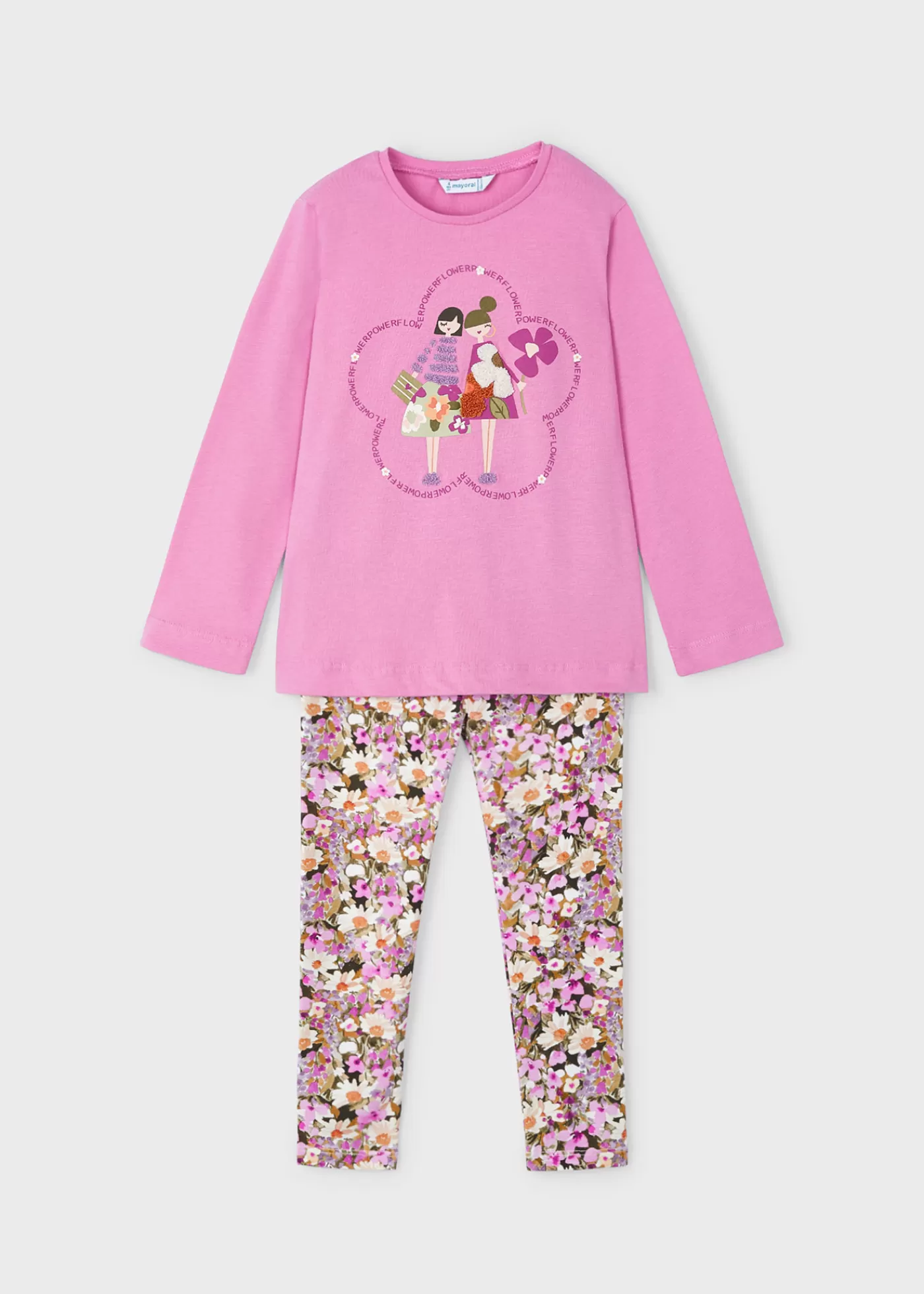 Mayoral Girl T-Shirt and Print Leggings Set Camellia Sale