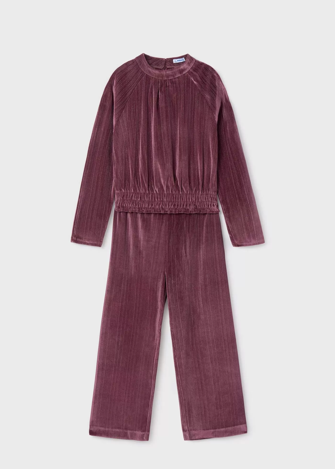 Mayoral Girl Velvet Top and Pants Set Mauve New